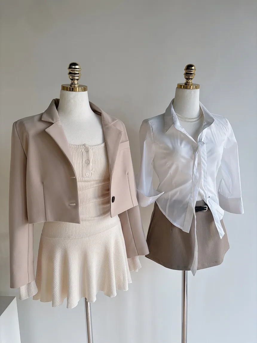 Aラインプリーツミニサイドジップスカートベルト付 | mirangmirang | 詳細画像39