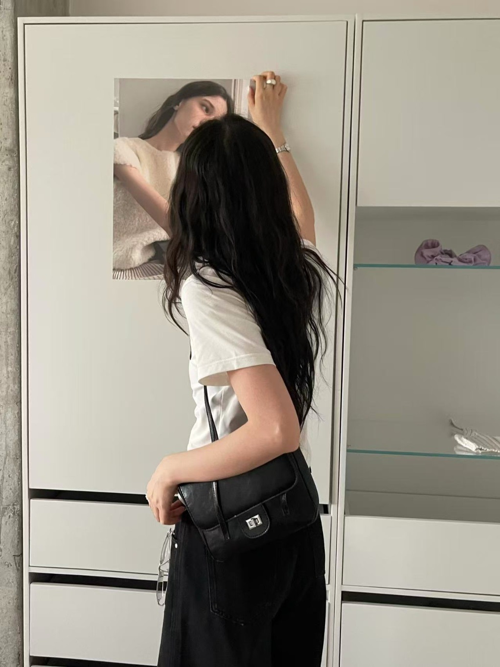 レザー調メタル無地トートバッグ | 詳細画像7