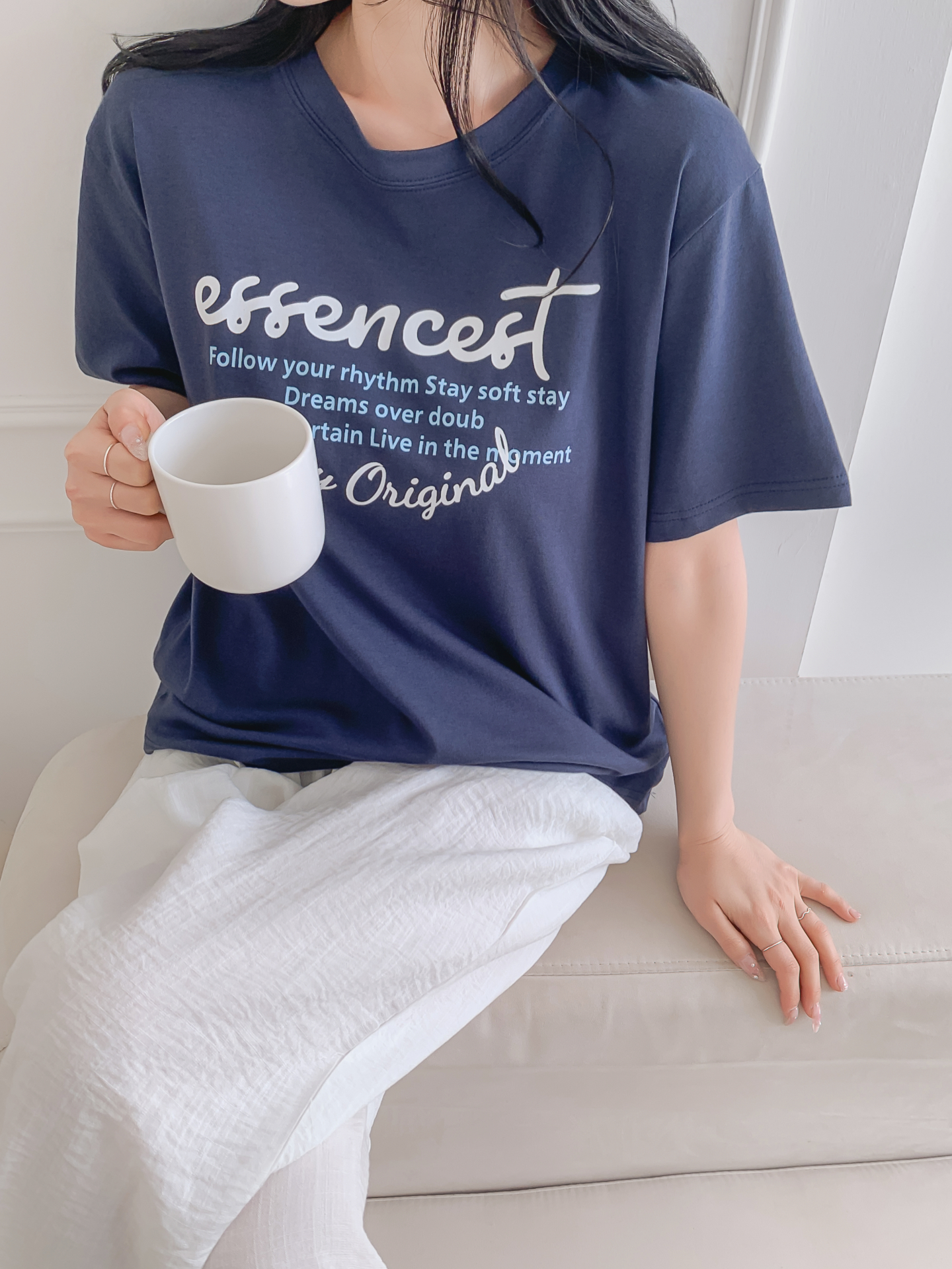 ラウンドネックルーズ半袖レタリングTシャツ | 詳細画像8
