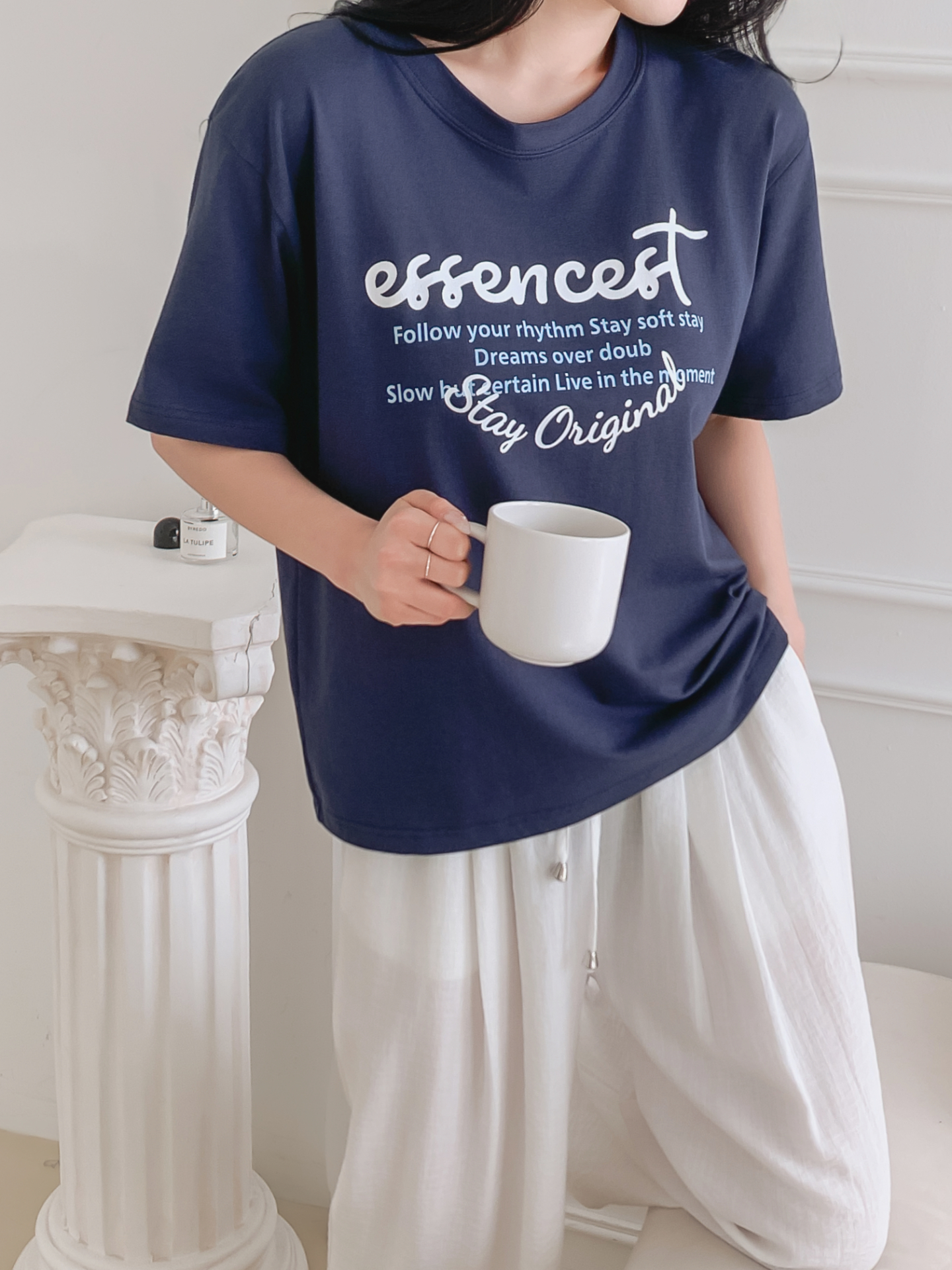 ラウンドネックルーズ半袖レタリングTシャツ | 詳細画像14