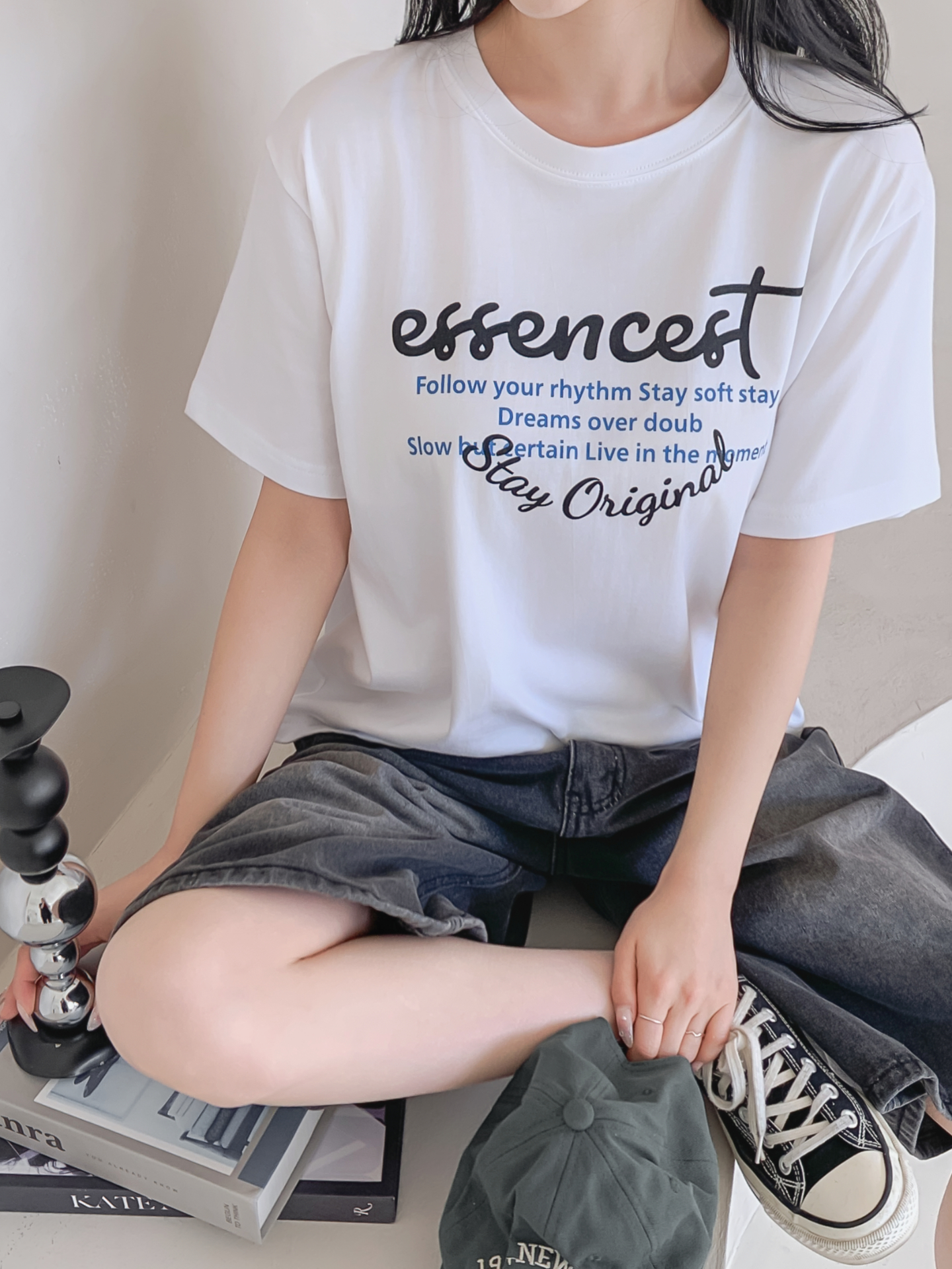 ラウンドネックルーズ半袖レタリングTシャツ | 詳細画像23