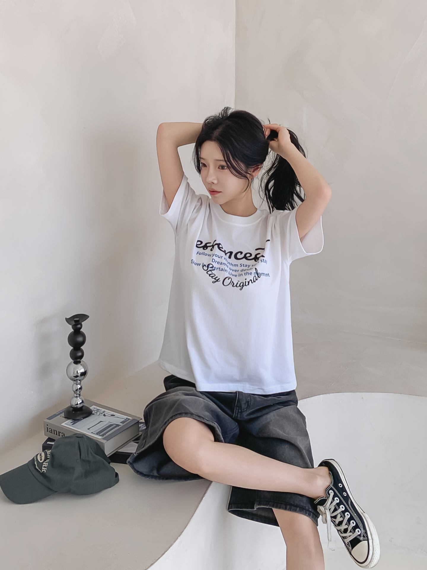 ラウンドネックルーズ半袖レタリングTシャツ | 詳細画像24