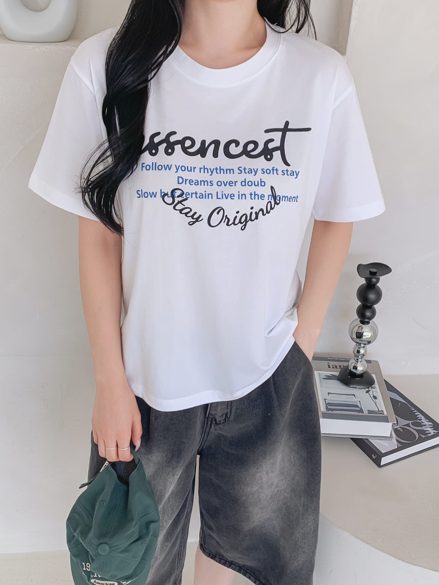 ラウンドネックルーズ半袖レタリングTシャツ | 詳細画像27