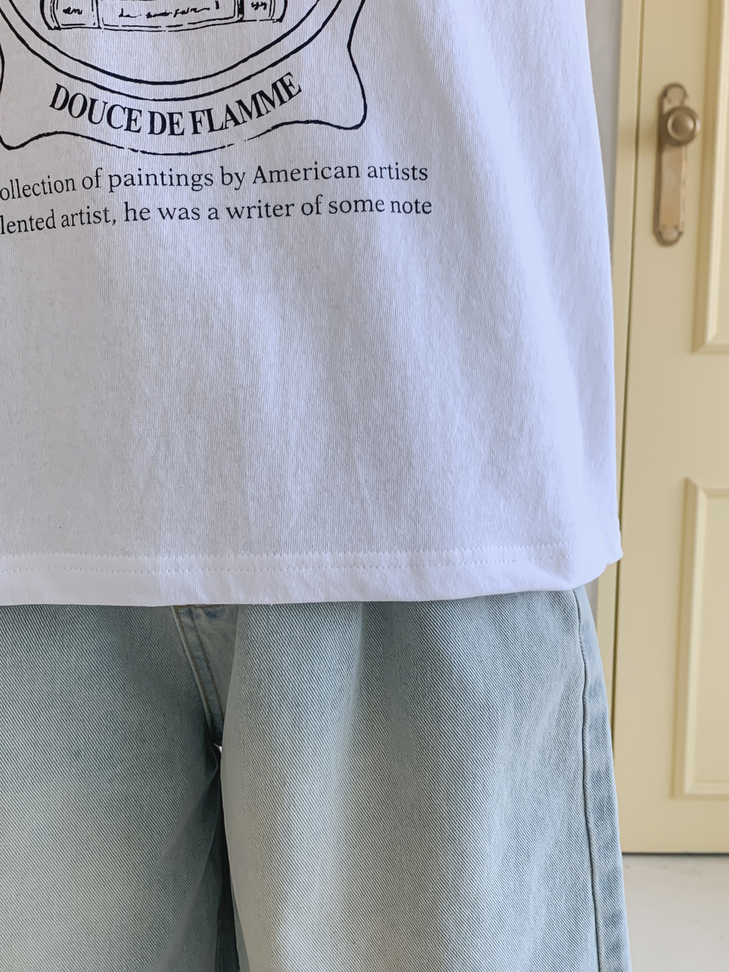 コットンラウンドネックオーバーサイズルーズ半袖プリントTシャツ | 詳細画像7