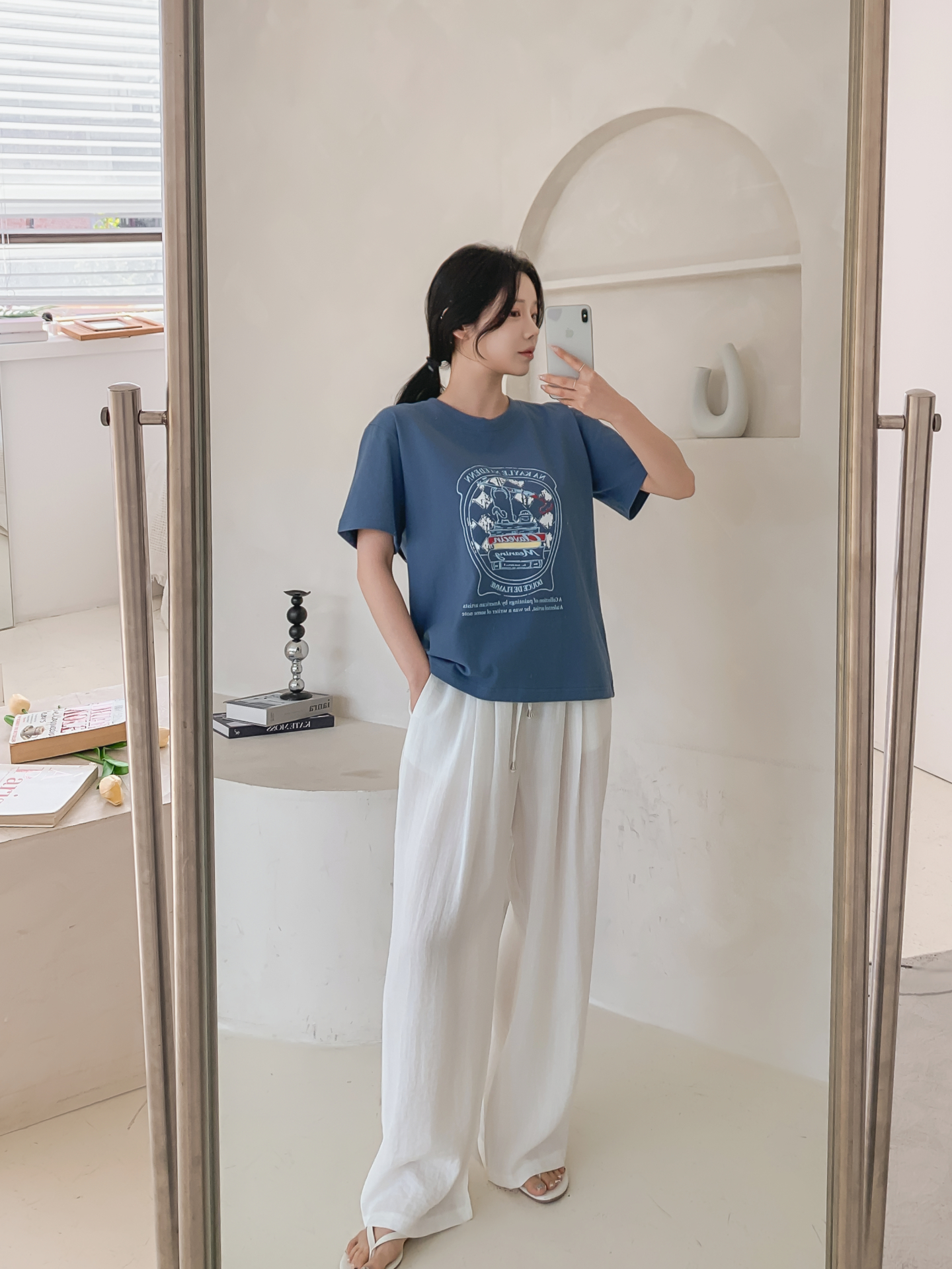 コットンラウンドネックオーバーサイズルーズ半袖プリントTシャツ | 詳細画像28