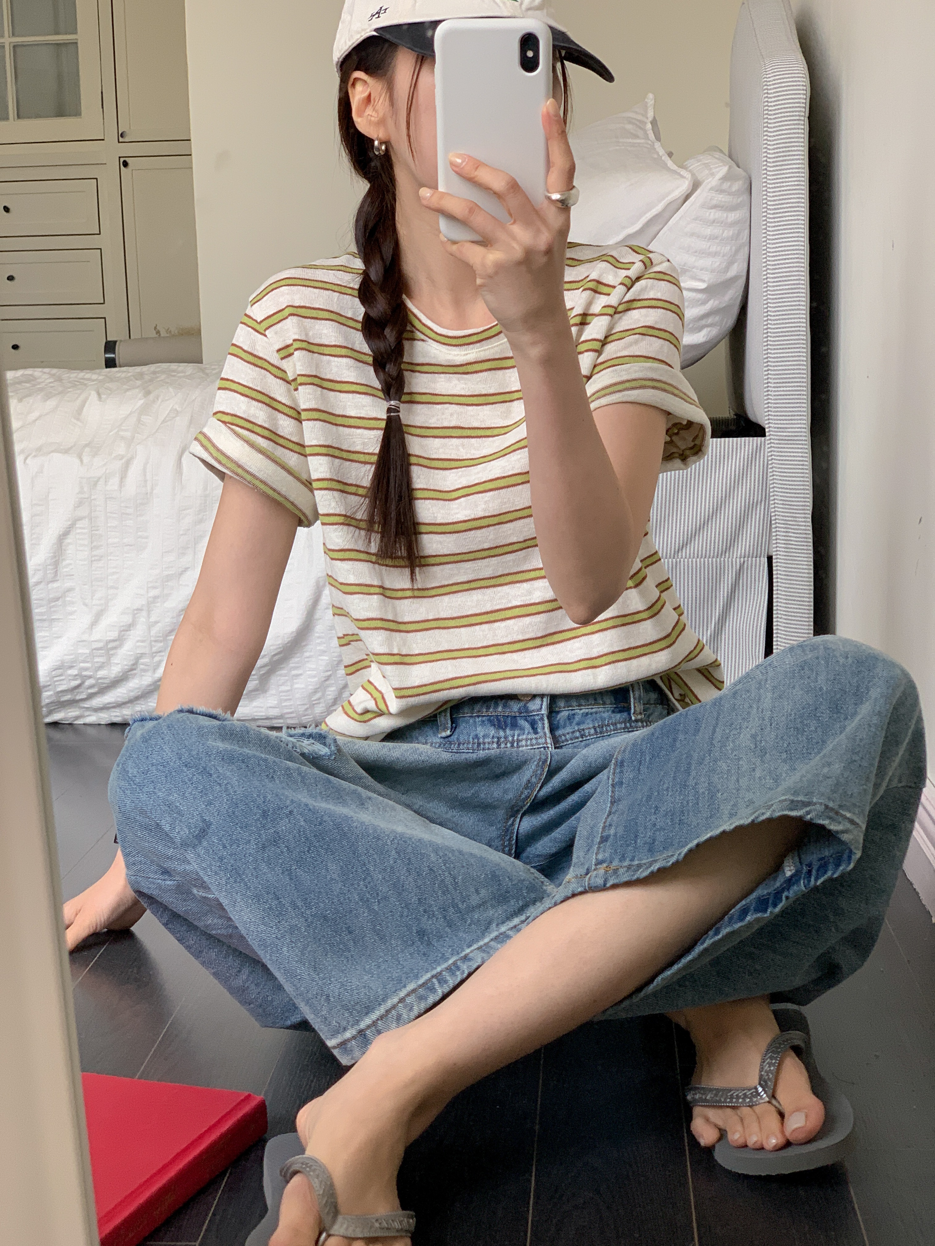 ラウンドネック半袖ボーダーTシャツ | 詳細画像13