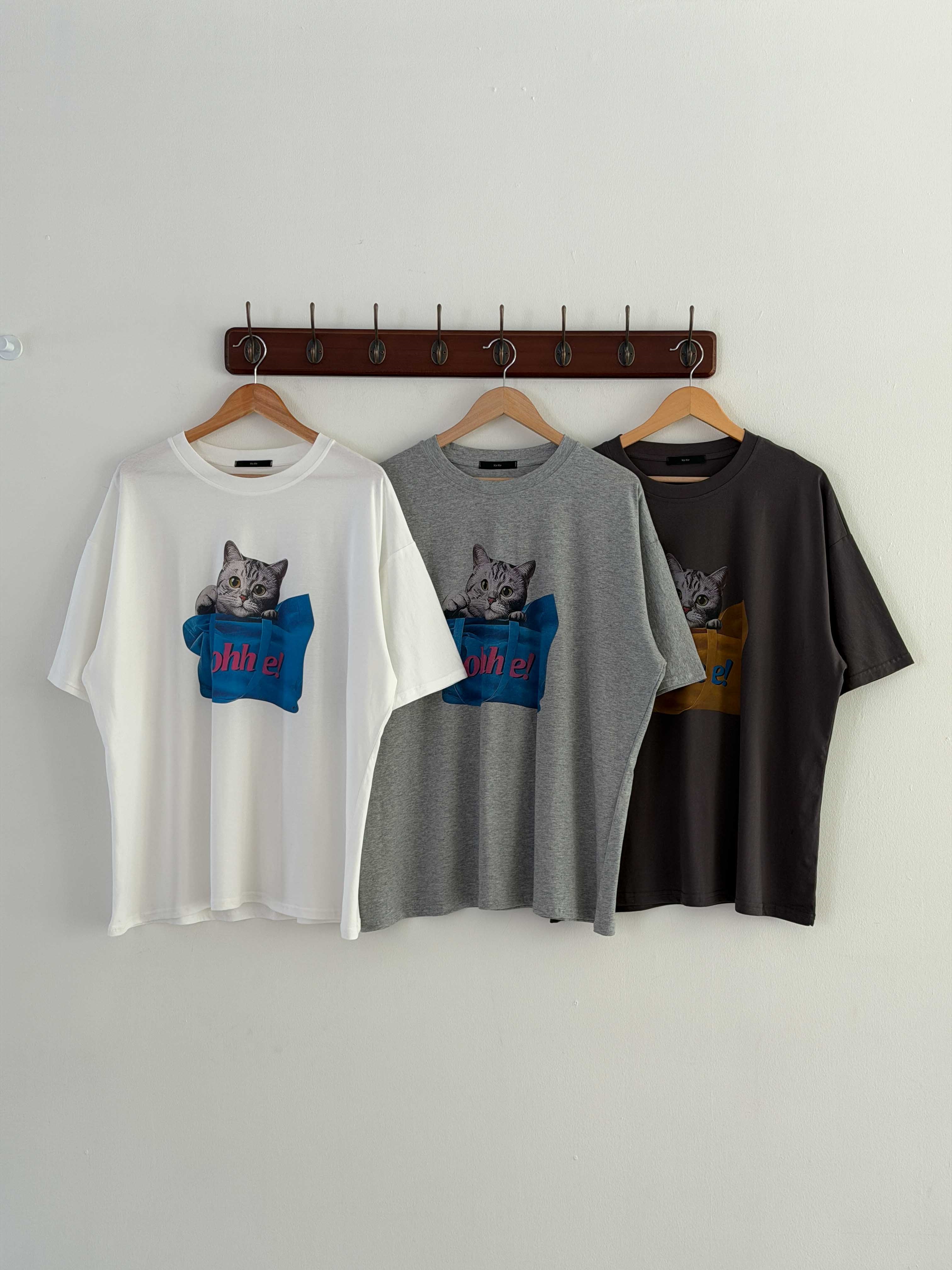 コットンラウンドネックボクシー半袖プリントTシャツ | 詳細画像18