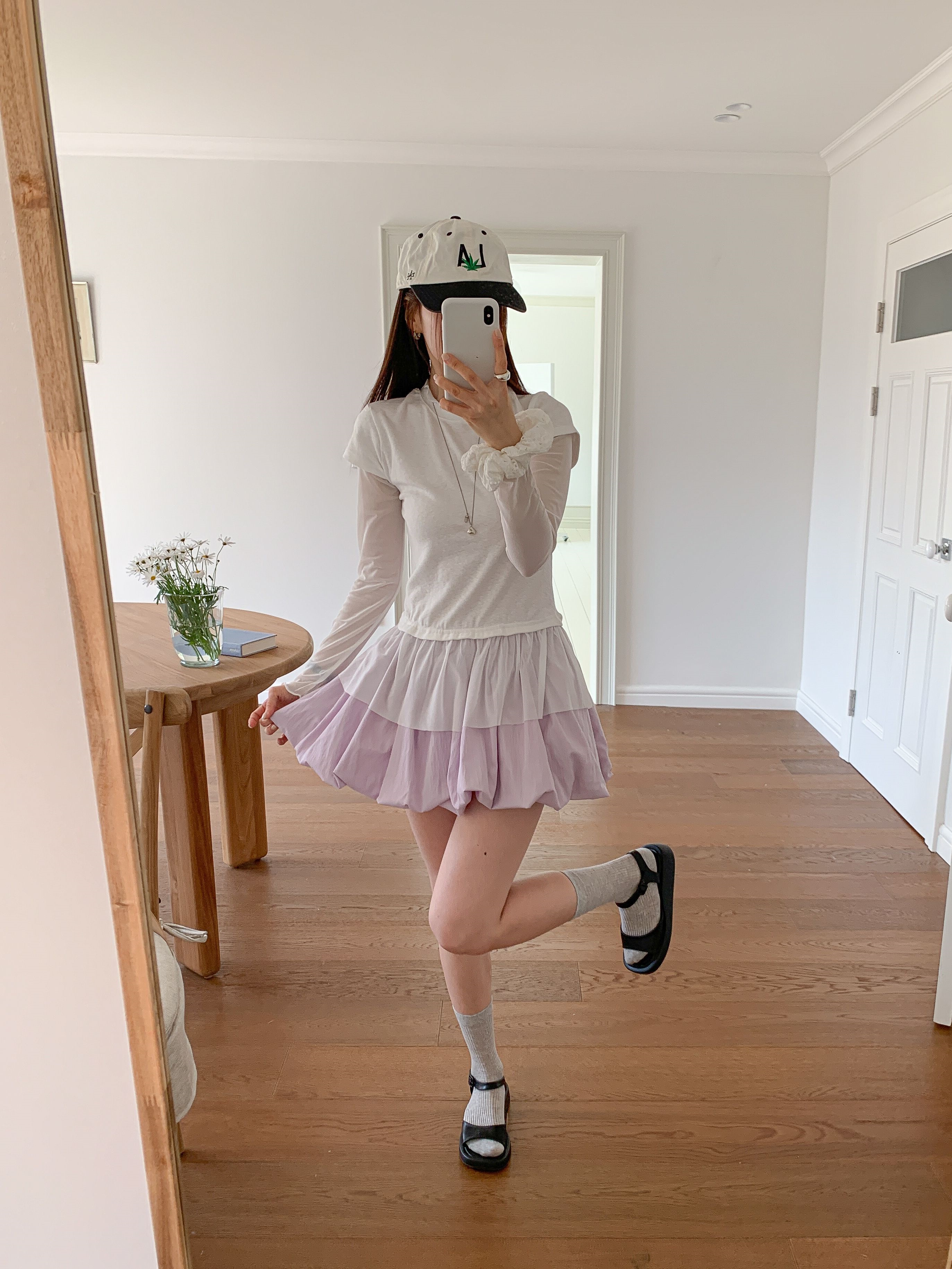 レイヤード風長袖フリル ネックTシャツ | 詳細画像14