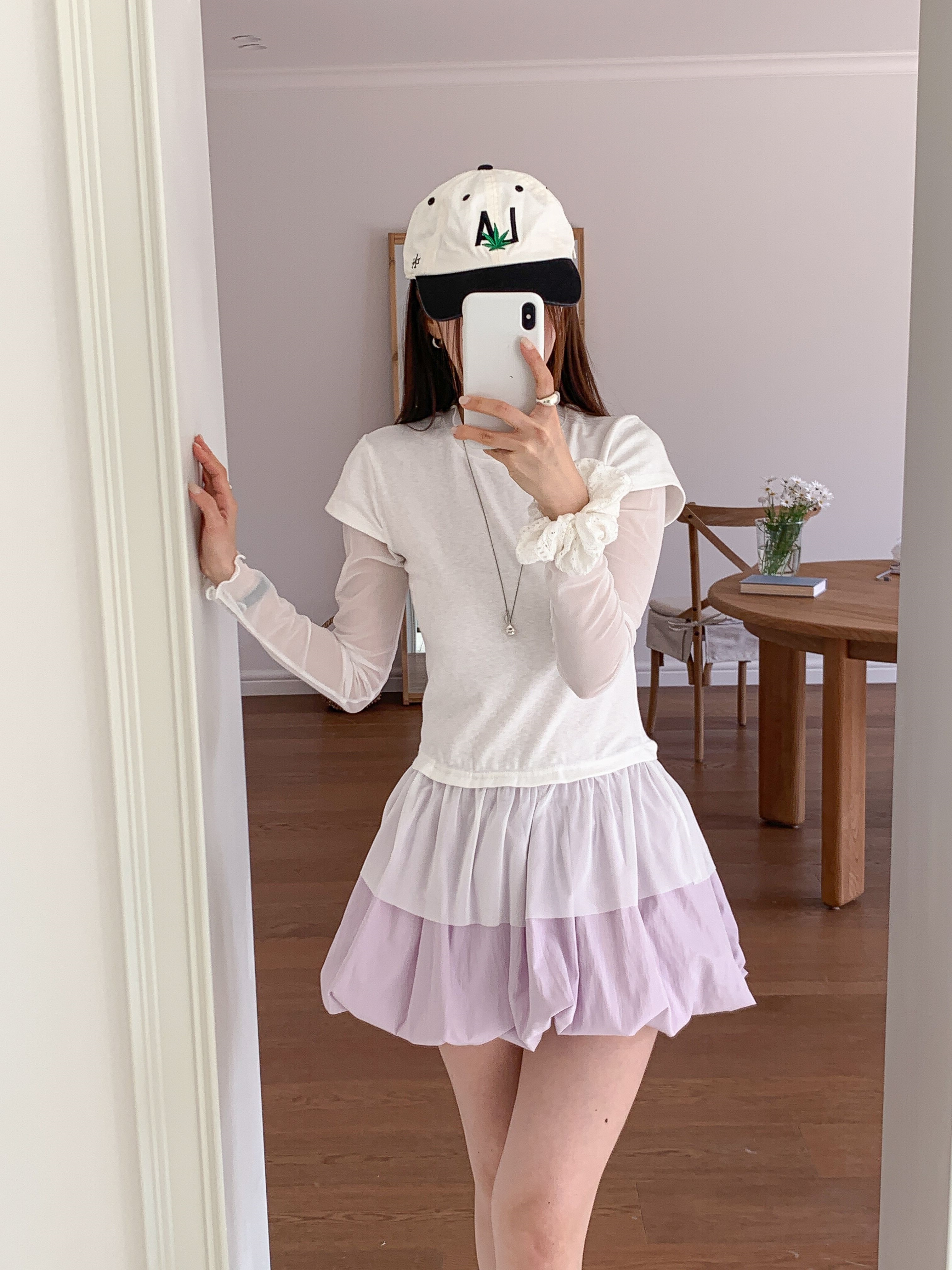 レイヤード風長袖フリル ネックTシャツ | 詳細画像16