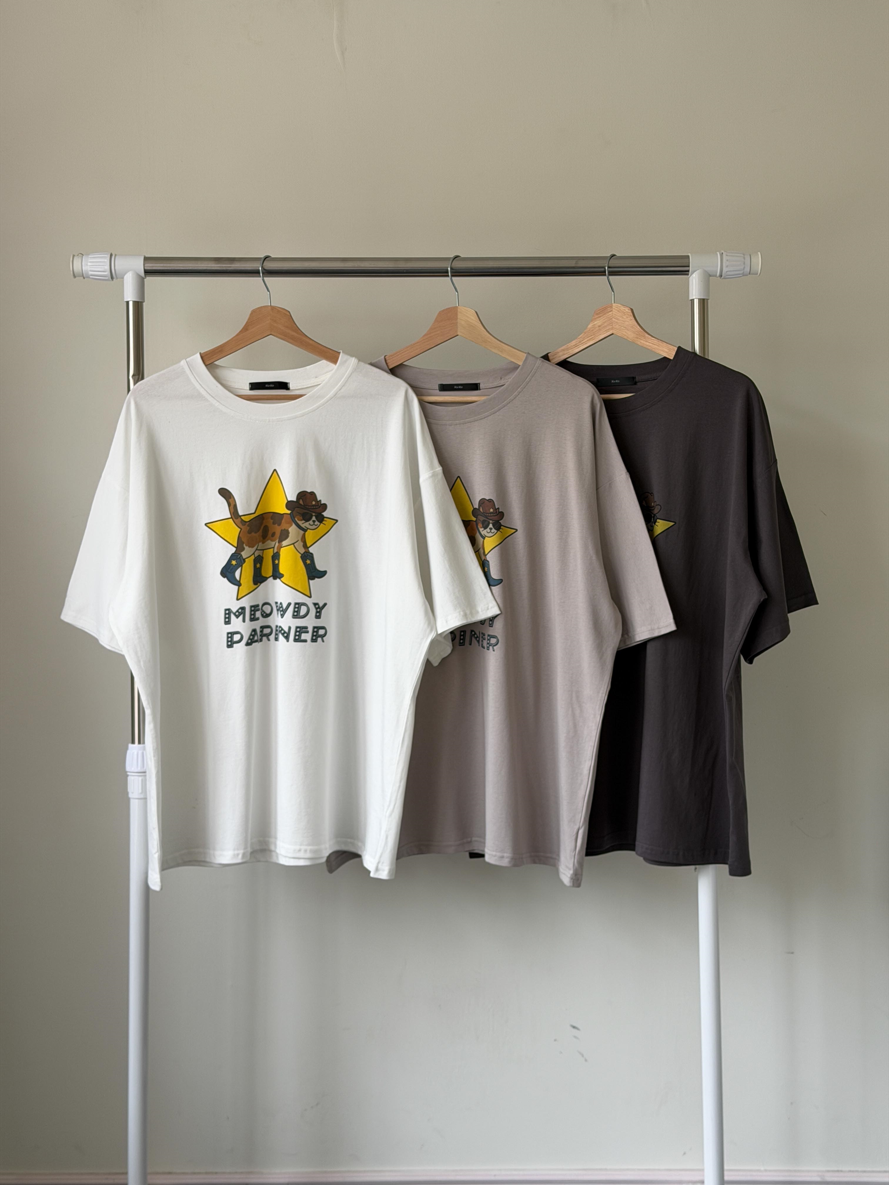 コットンラウンドネックオーバーサイズボクシー半袖プリントTシャツ | 詳細画像5