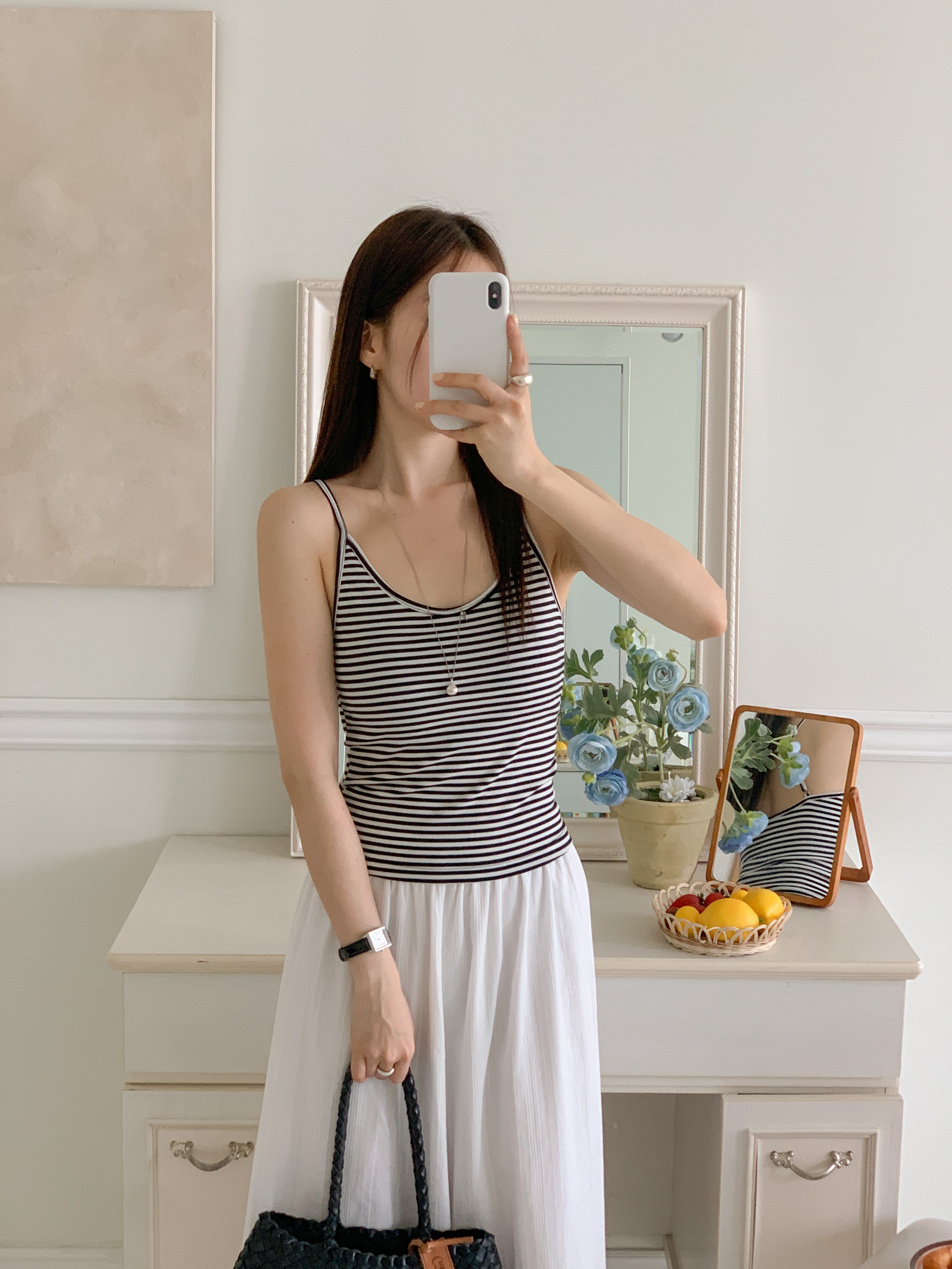 Uネックボーダーキャミソールカップ付 | 詳細画像2