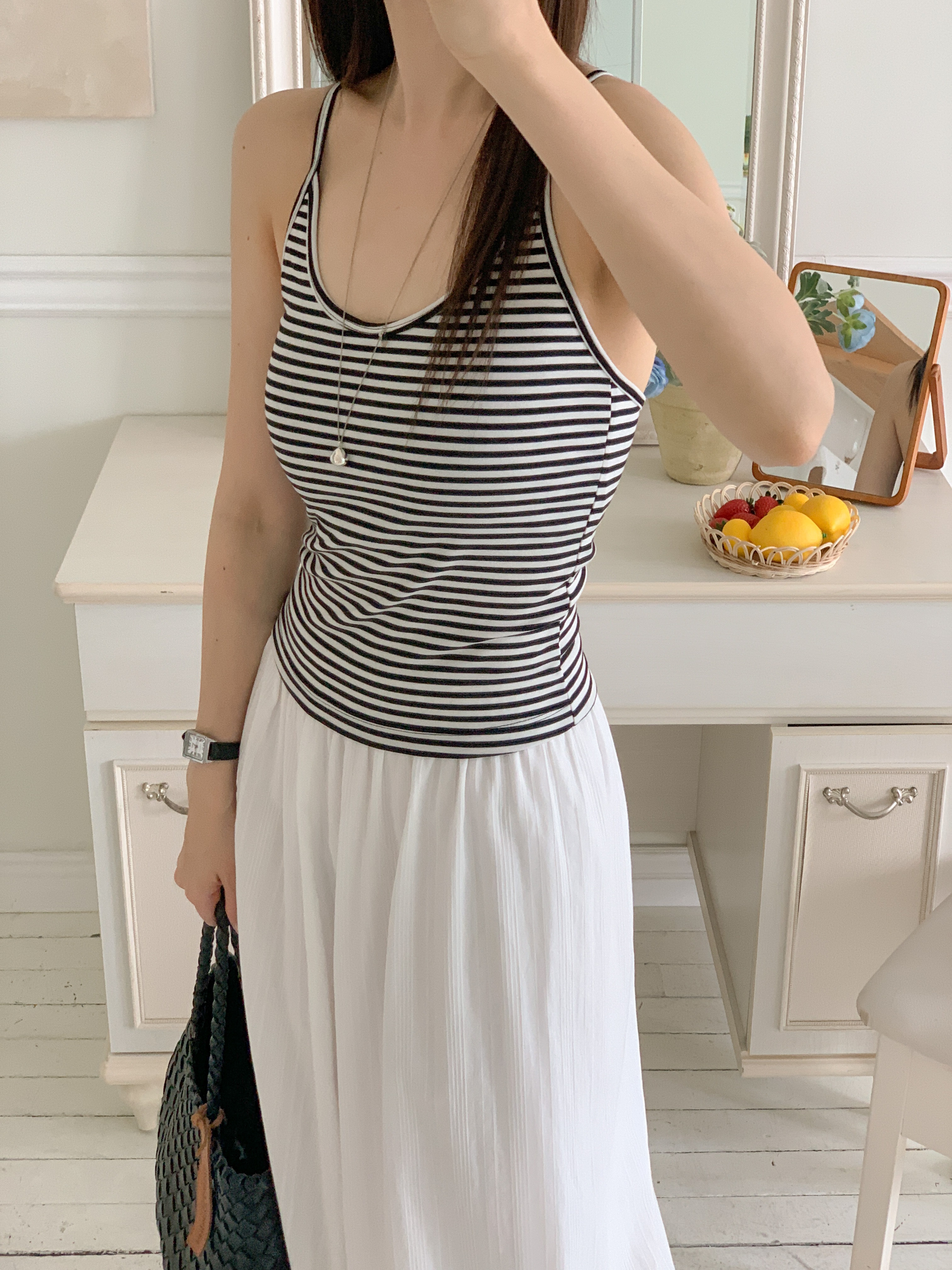 Uネックボーダーキャミソールカップ付 | 詳細画像3