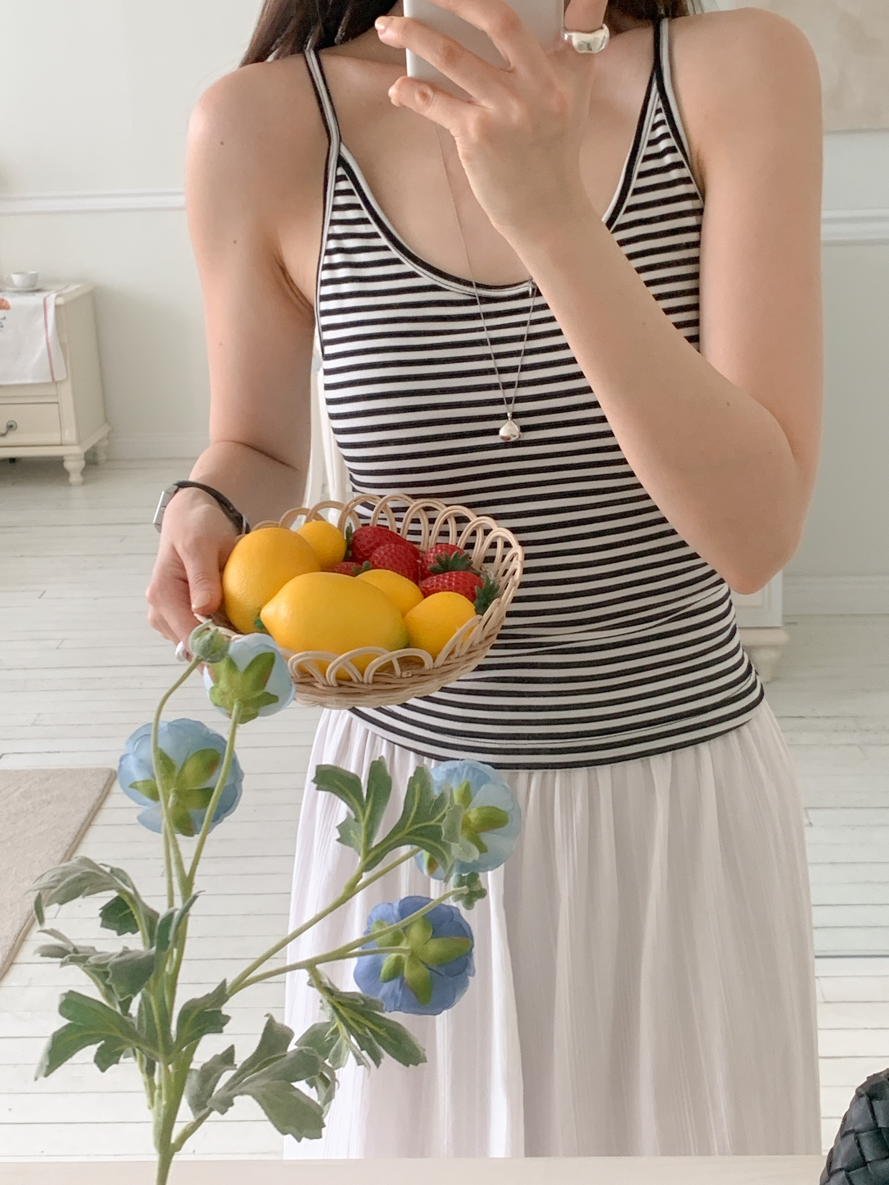 Uネックボーダーキャミソールカップ付 | 詳細画像8