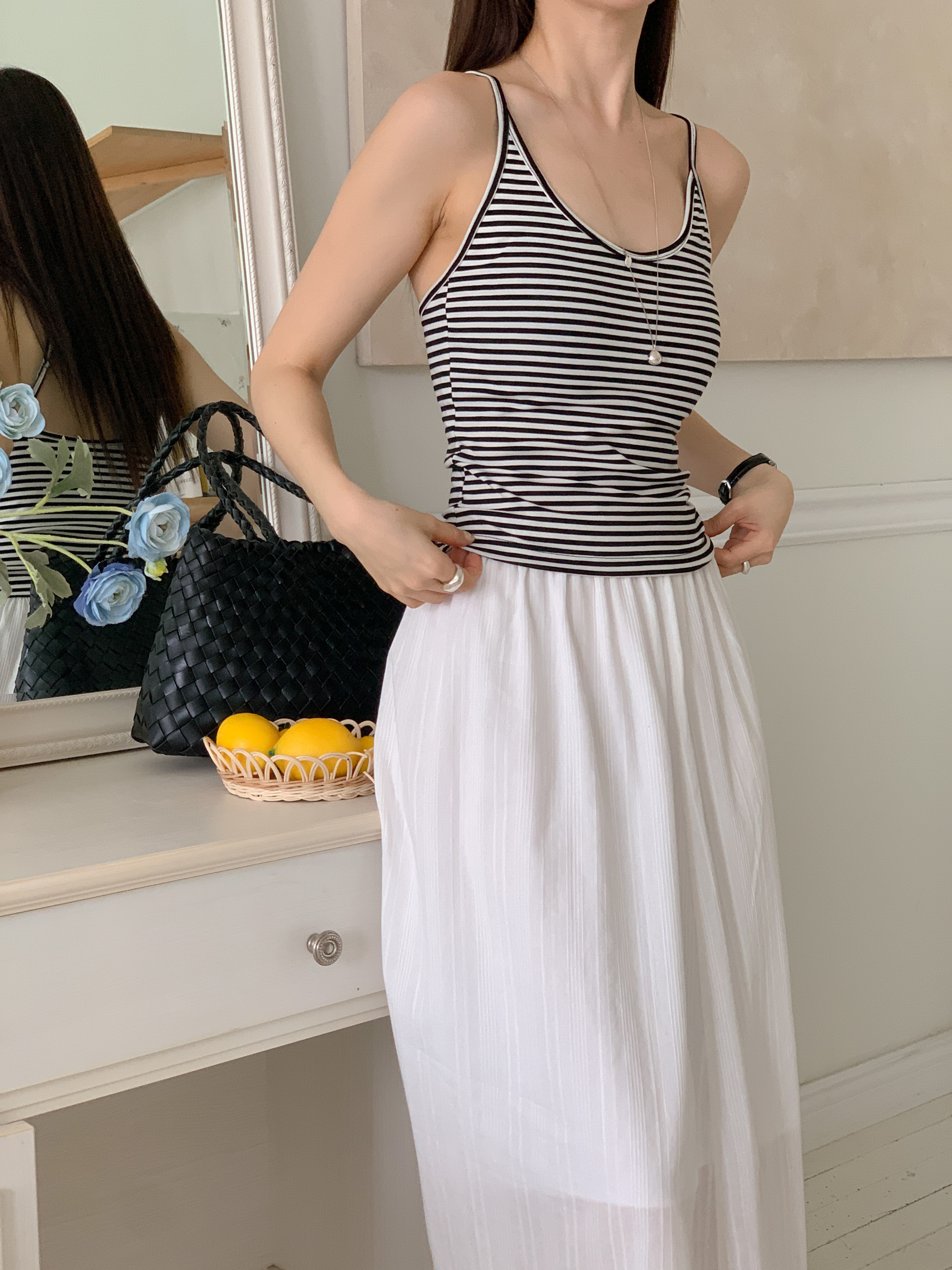 Uネックボーダーキャミソールカップ付 | 詳細画像14