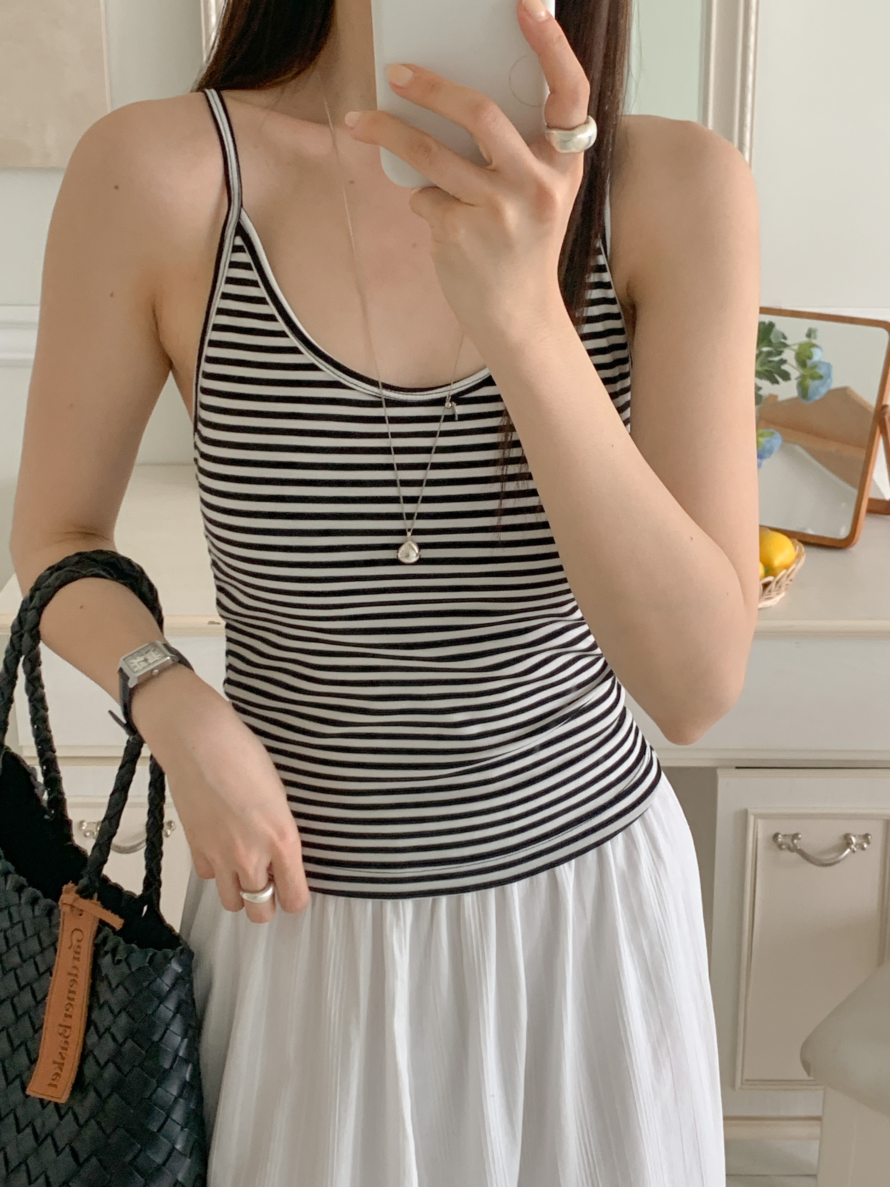 Uネックボーダーキャミソールカップ付 | 詳細画像21