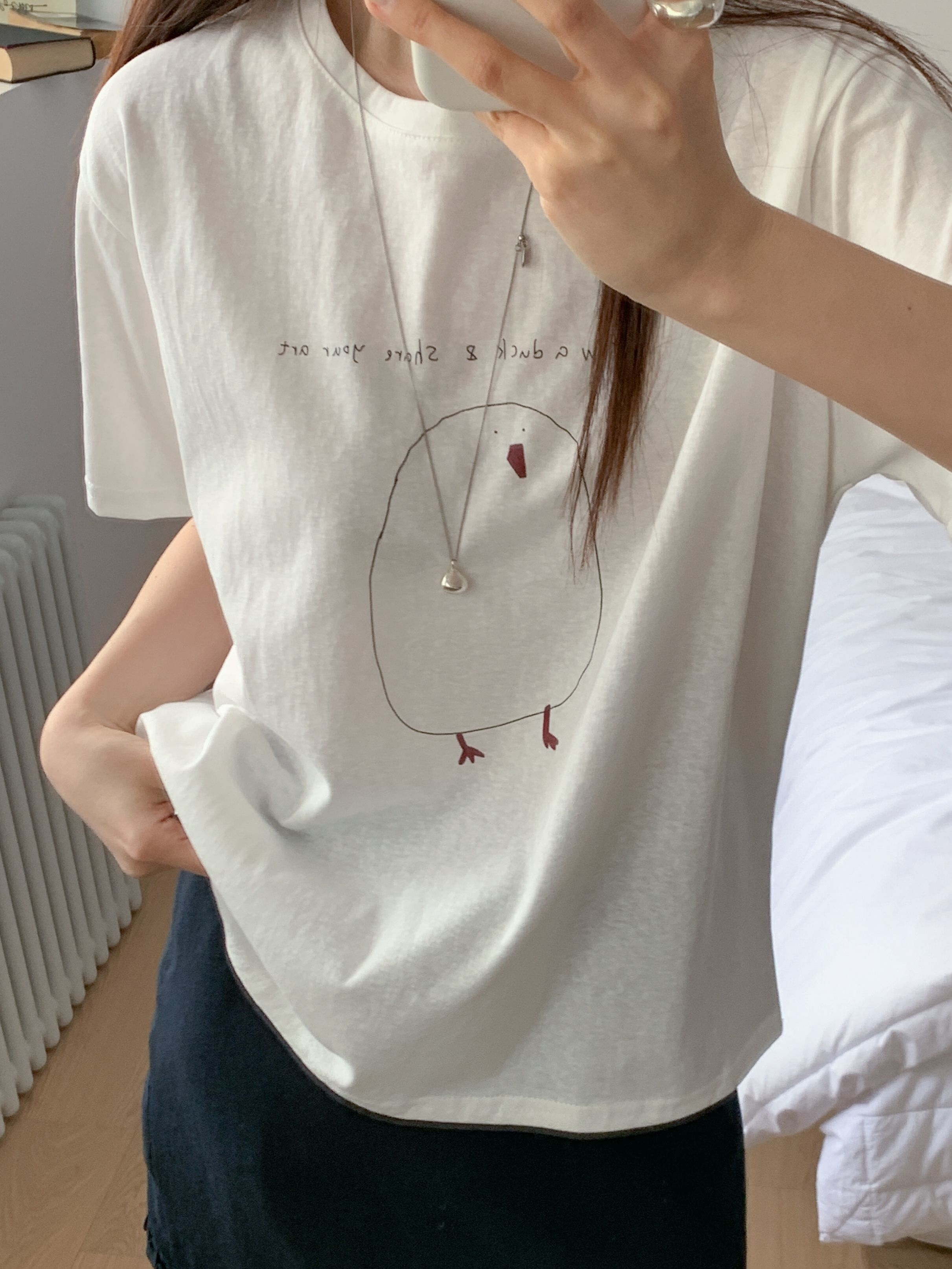 コットンラウンドネック半袖プリントTシャツ | 詳細画像5