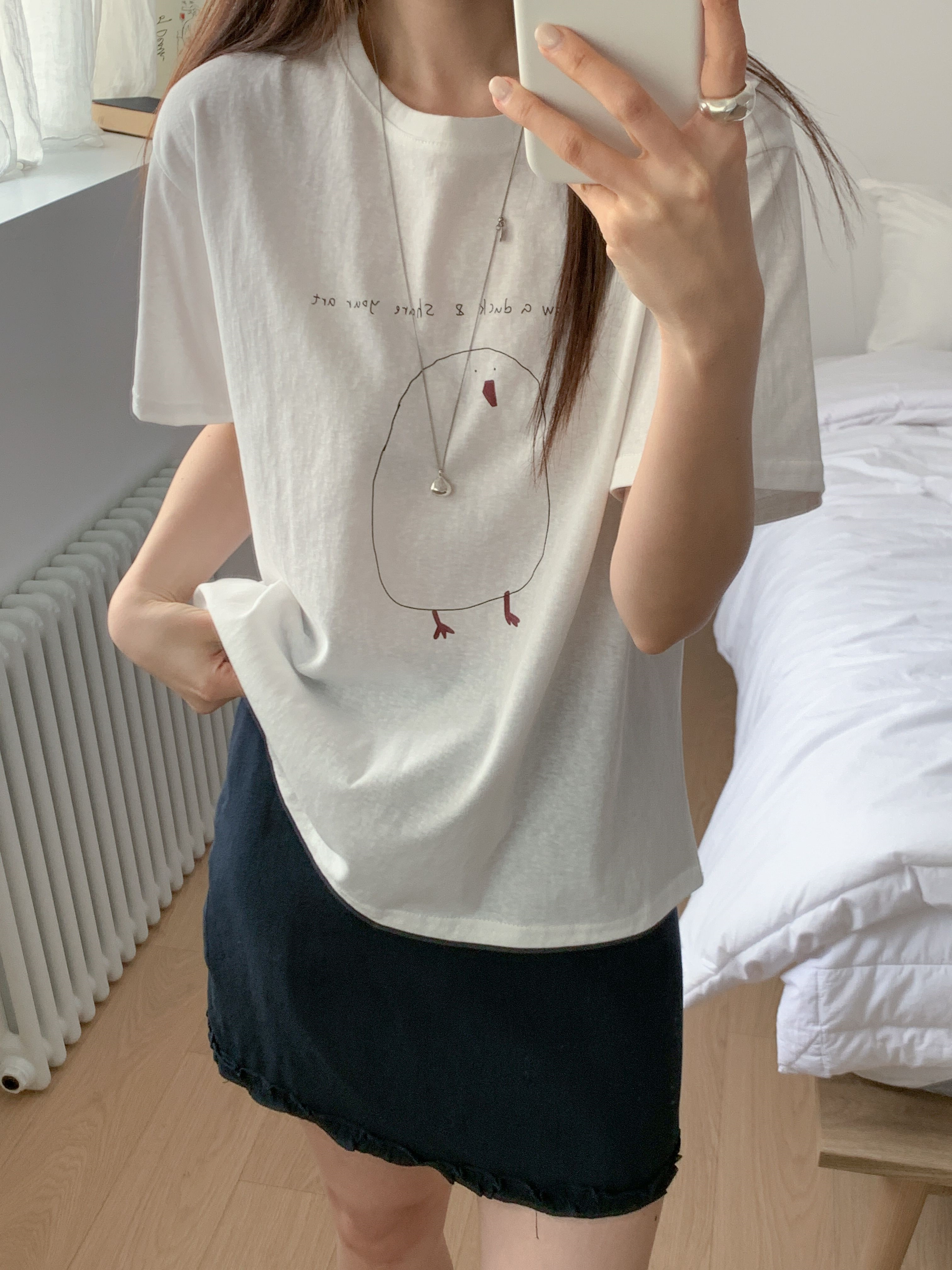 コットンラウンドネック半袖プリントTシャツ | 詳細画像7