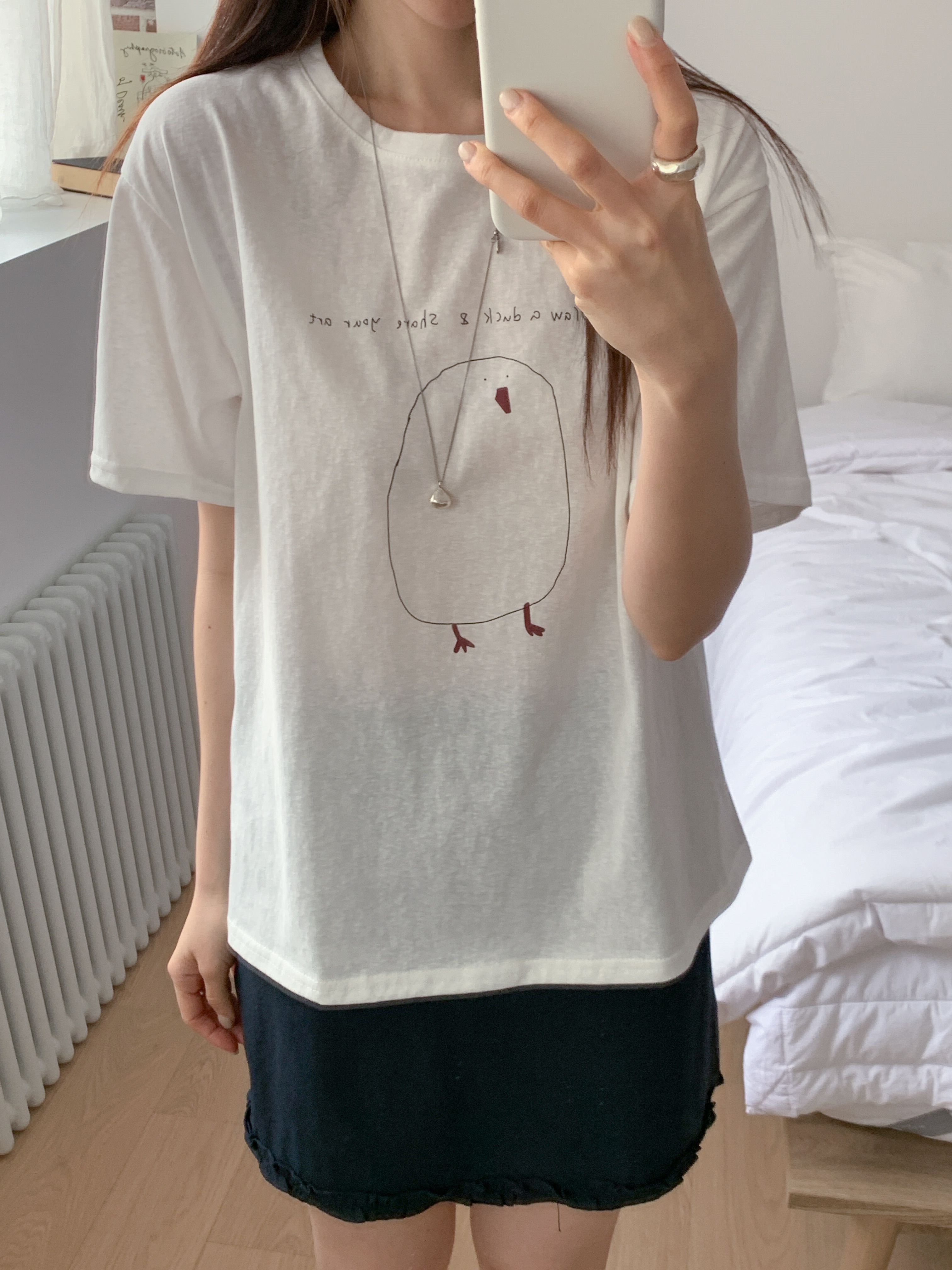 コットンラウンドネック半袖プリントTシャツ | 詳細画像10