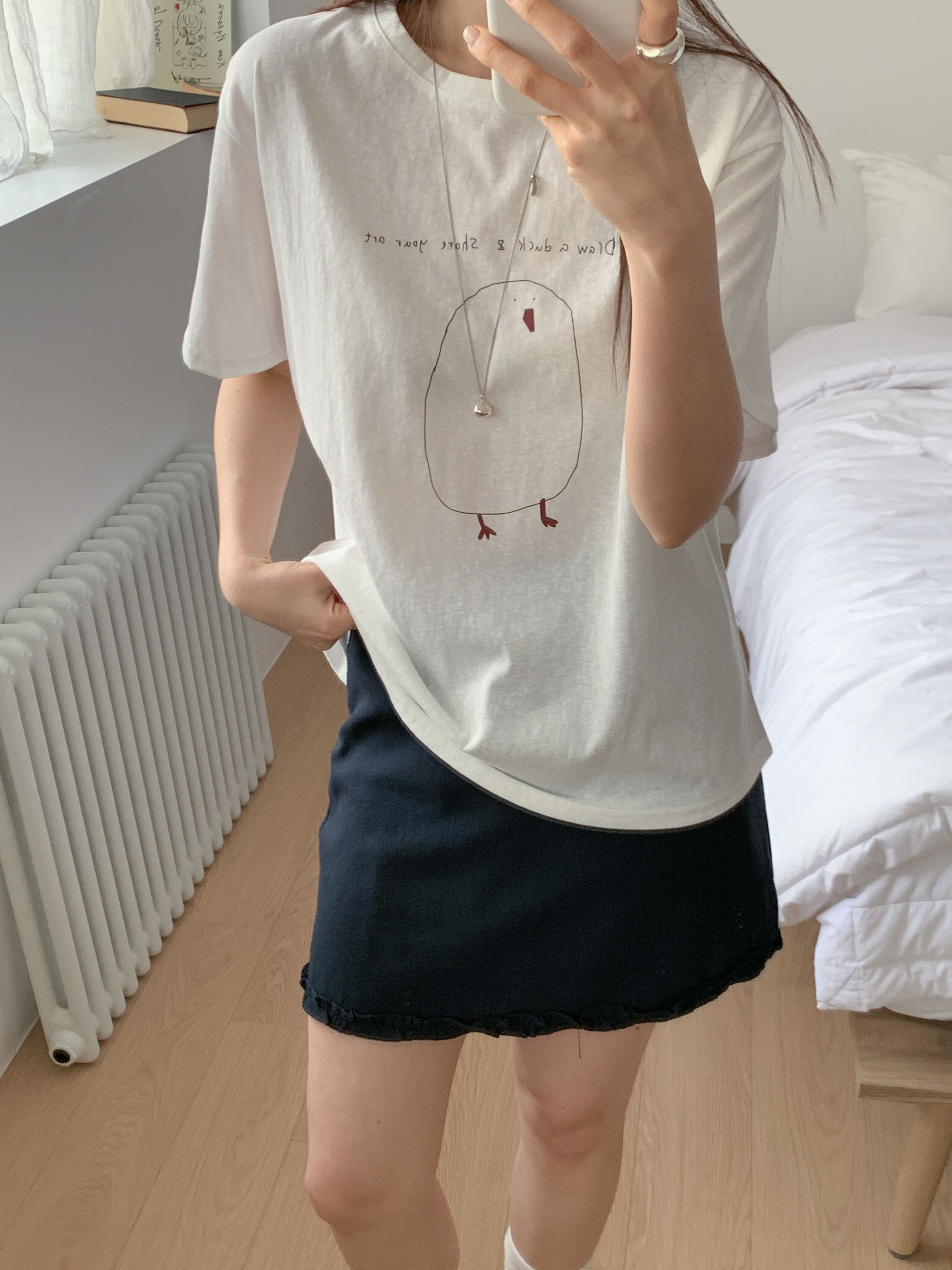 コットンラウンドネック半袖プリントTシャツ | 詳細画像12