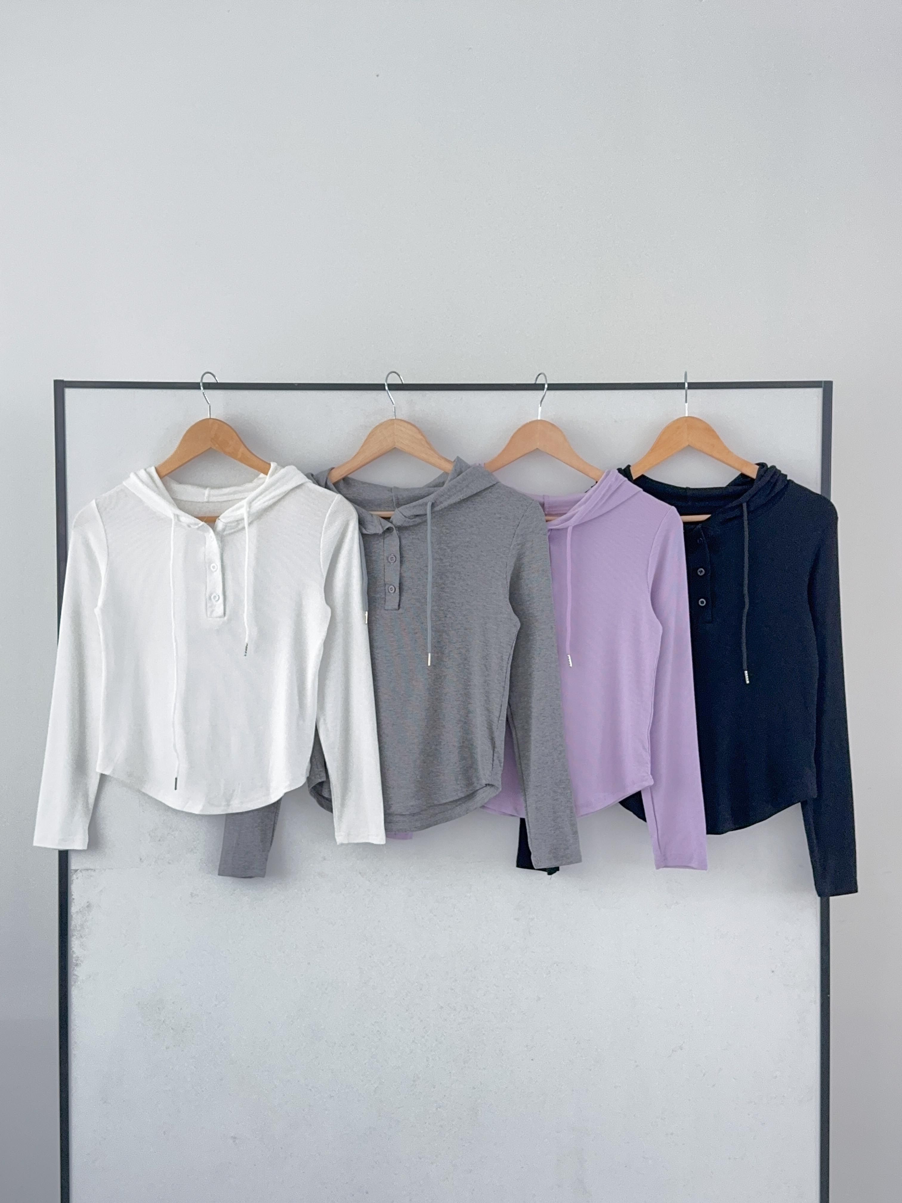 フードハーフボタン長袖Tシャツ | 詳細画像18