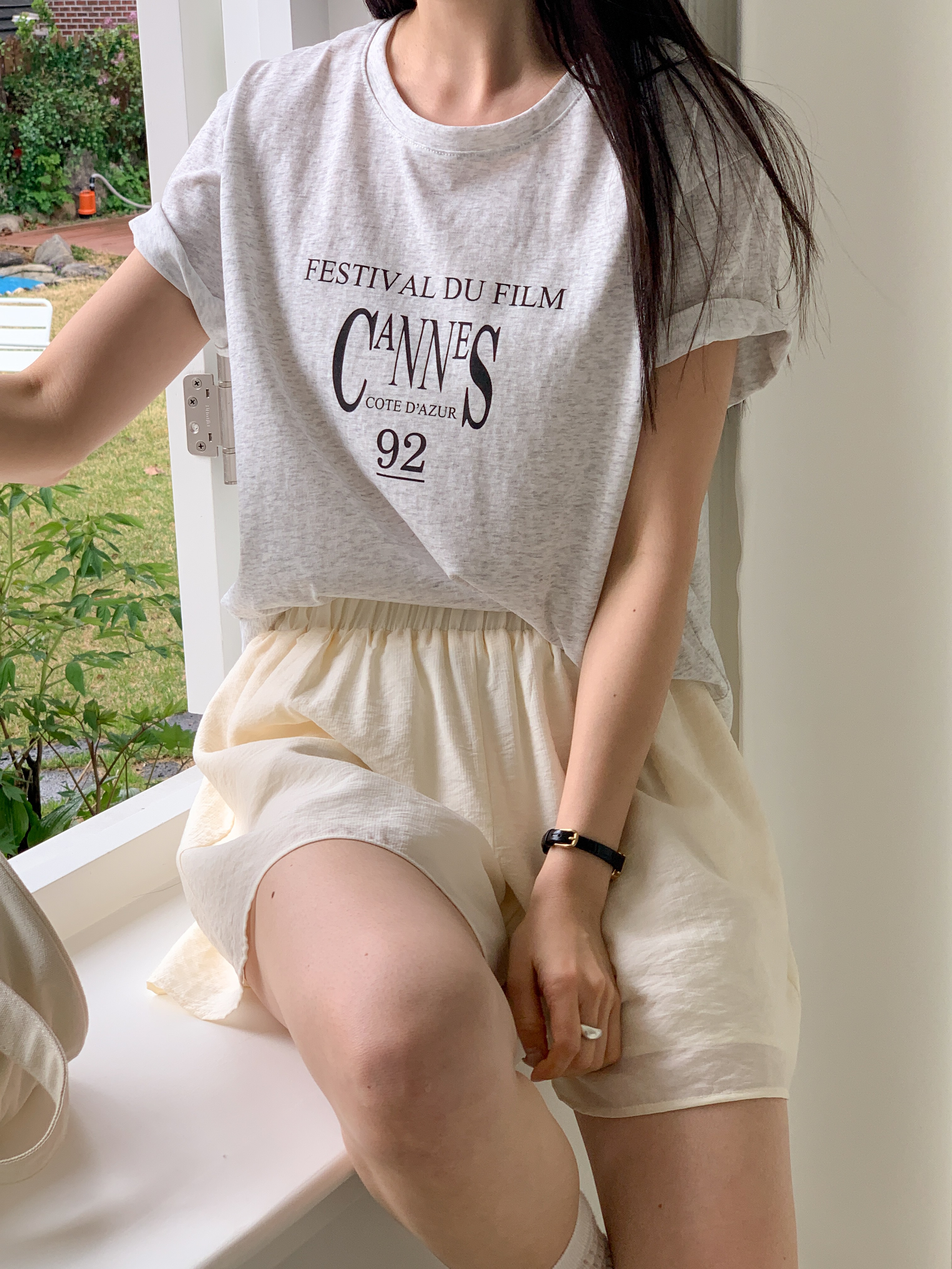 ラウンドネック半袖レタリングTシャツ | 詳細画像3