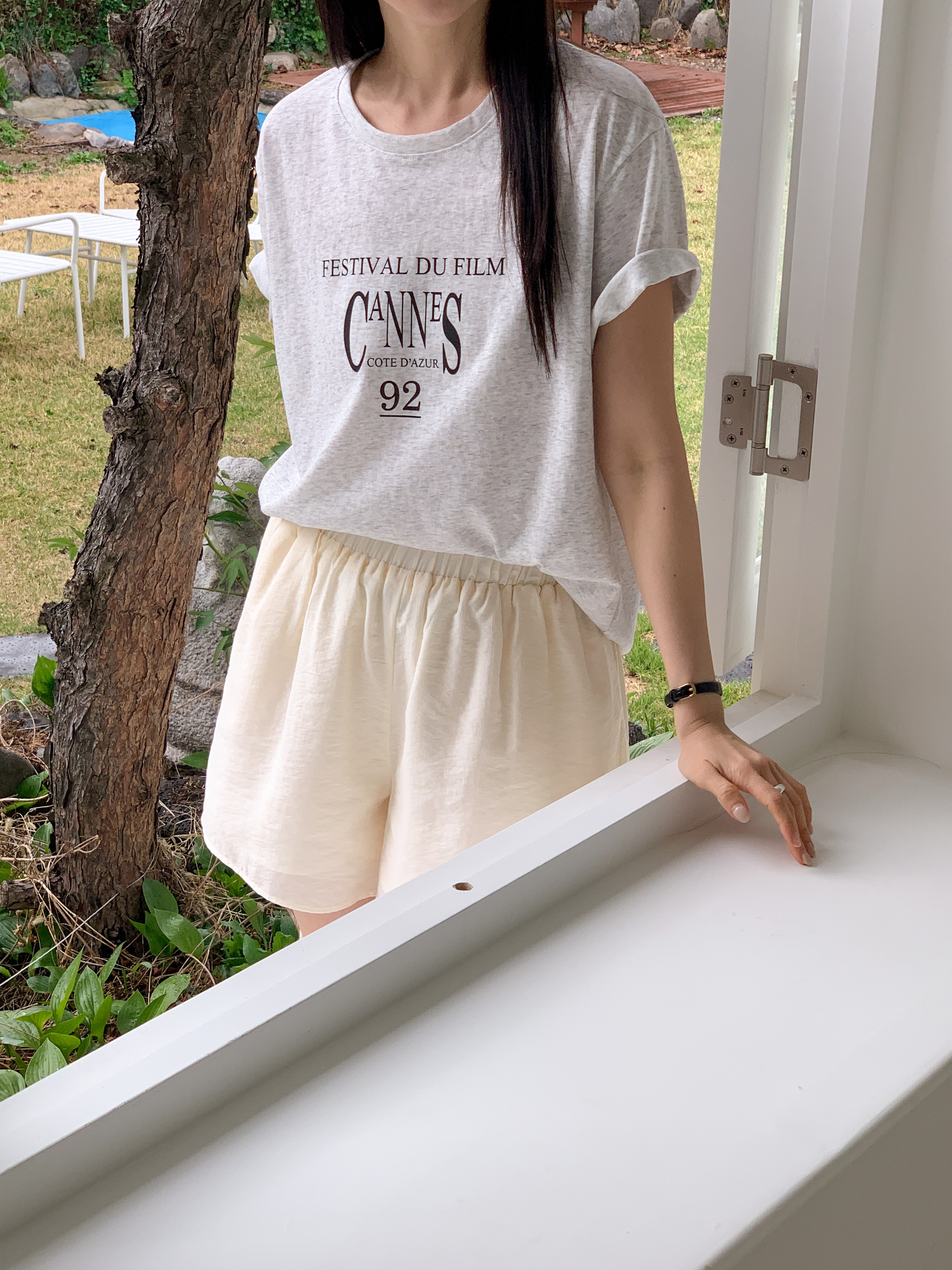 ラウンドネック半袖レタリングTシャツ | 詳細画像8