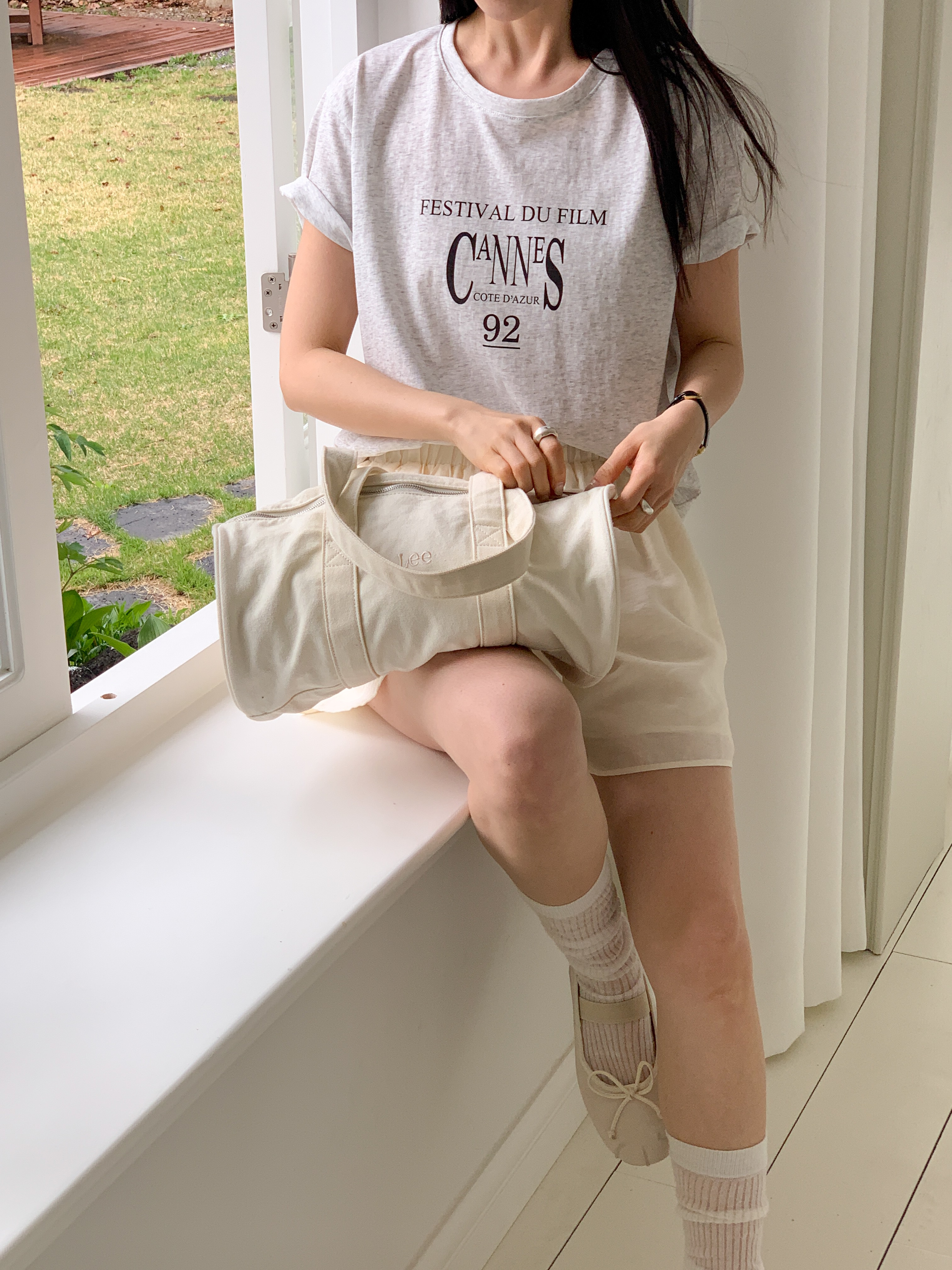 ラウンドネック半袖レタリングTシャツ | 詳細画像9