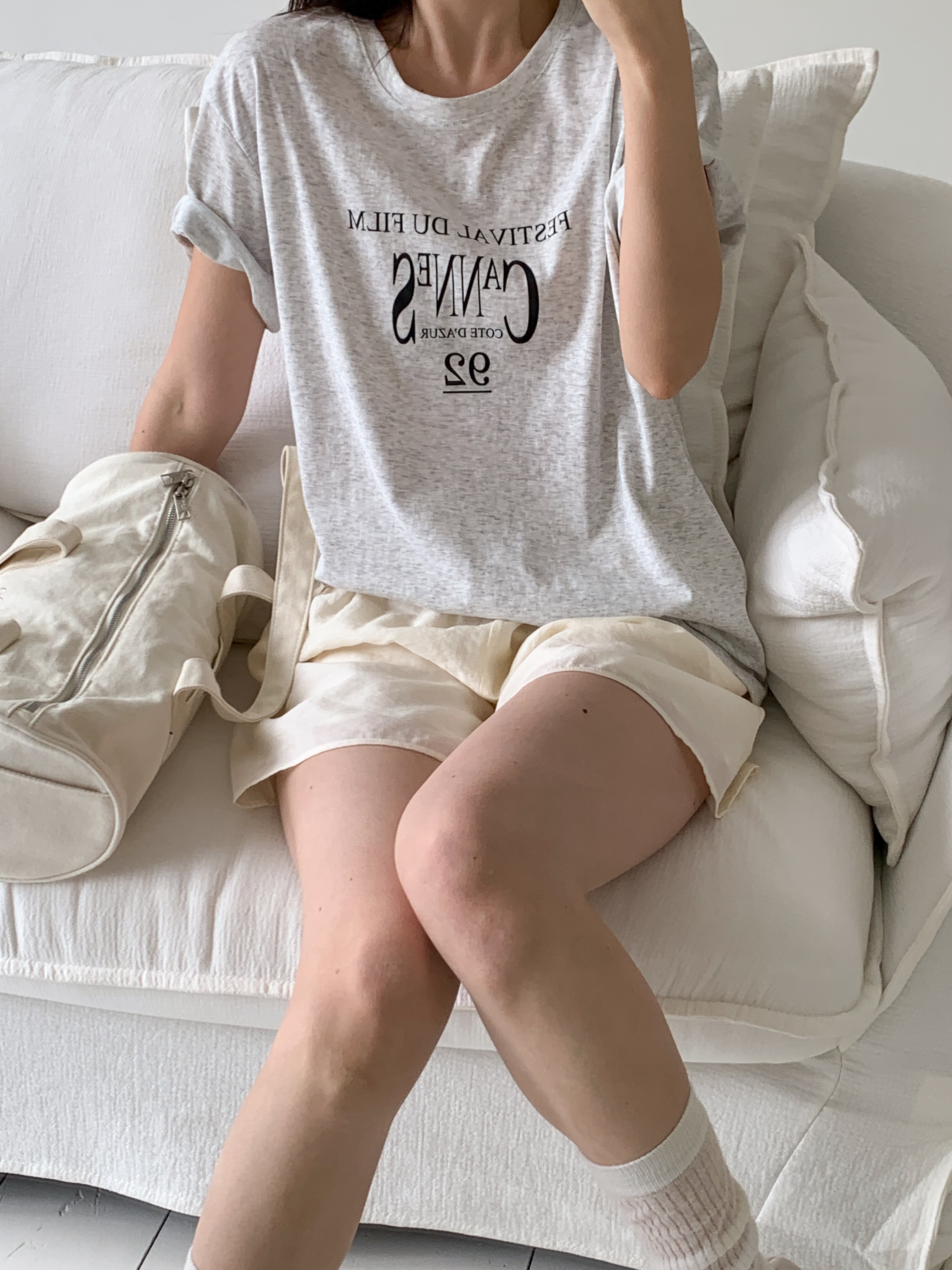 ラウンドネック半袖レタリングTシャツ | 詳細画像14