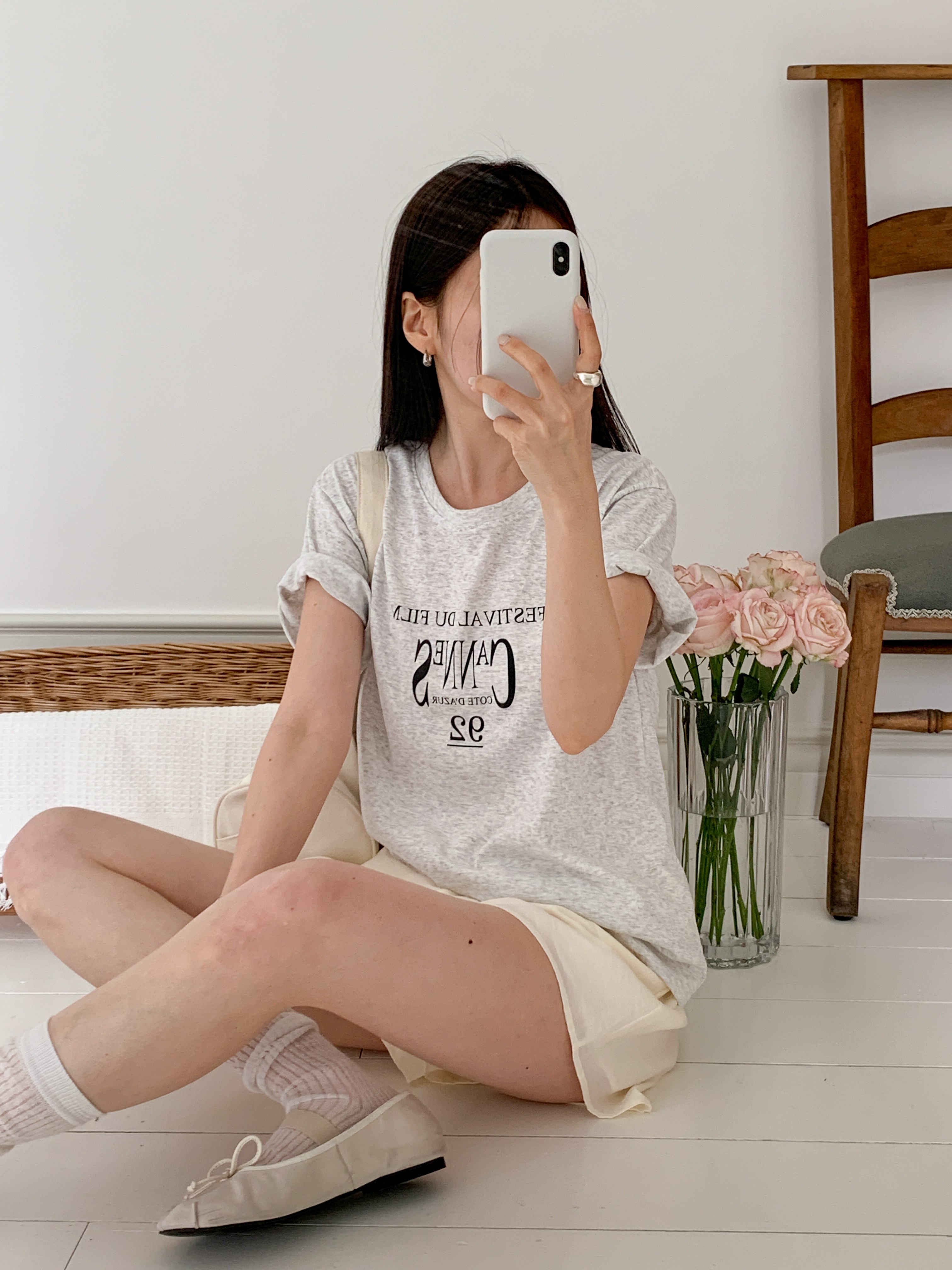ラウンドネック半袖レタリングTシャツ | 詳細画像17