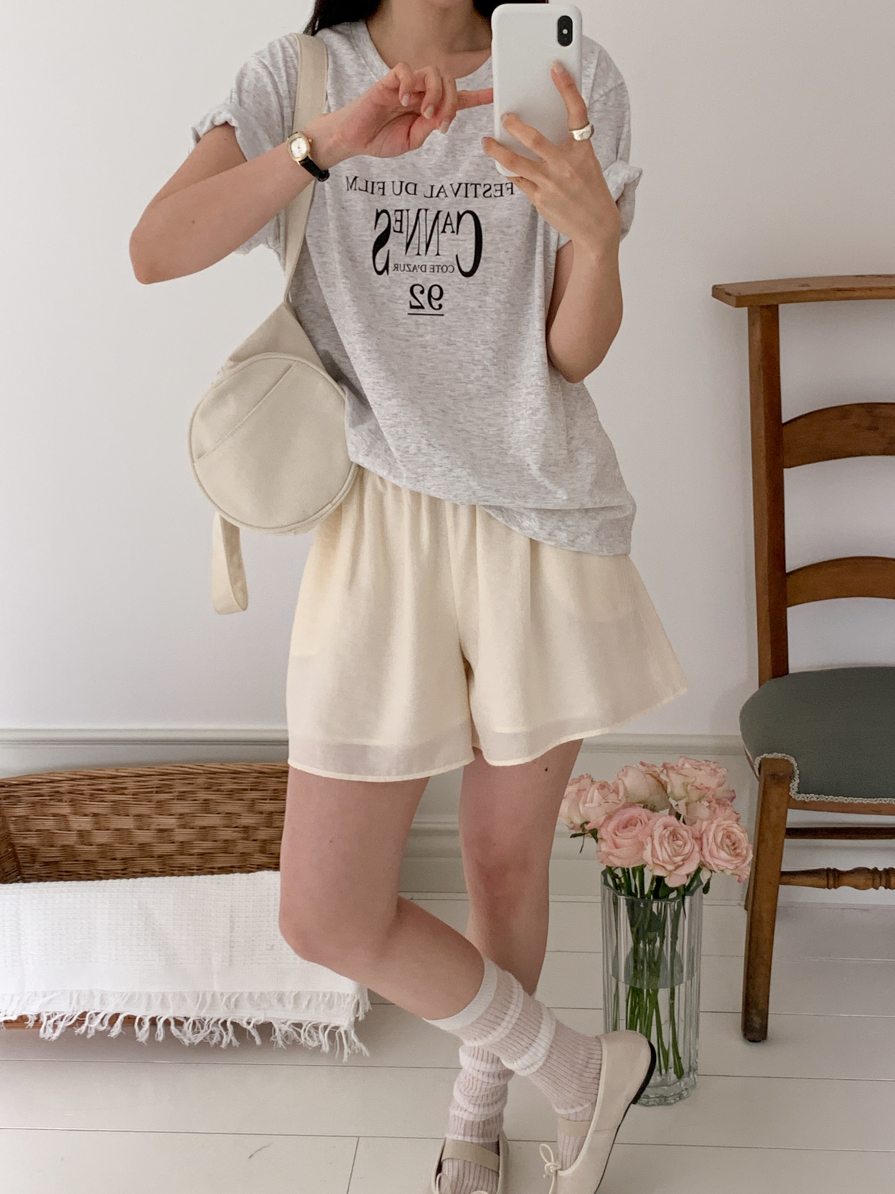 ラウンドネック半袖レタリングTシャツ | 詳細画像19