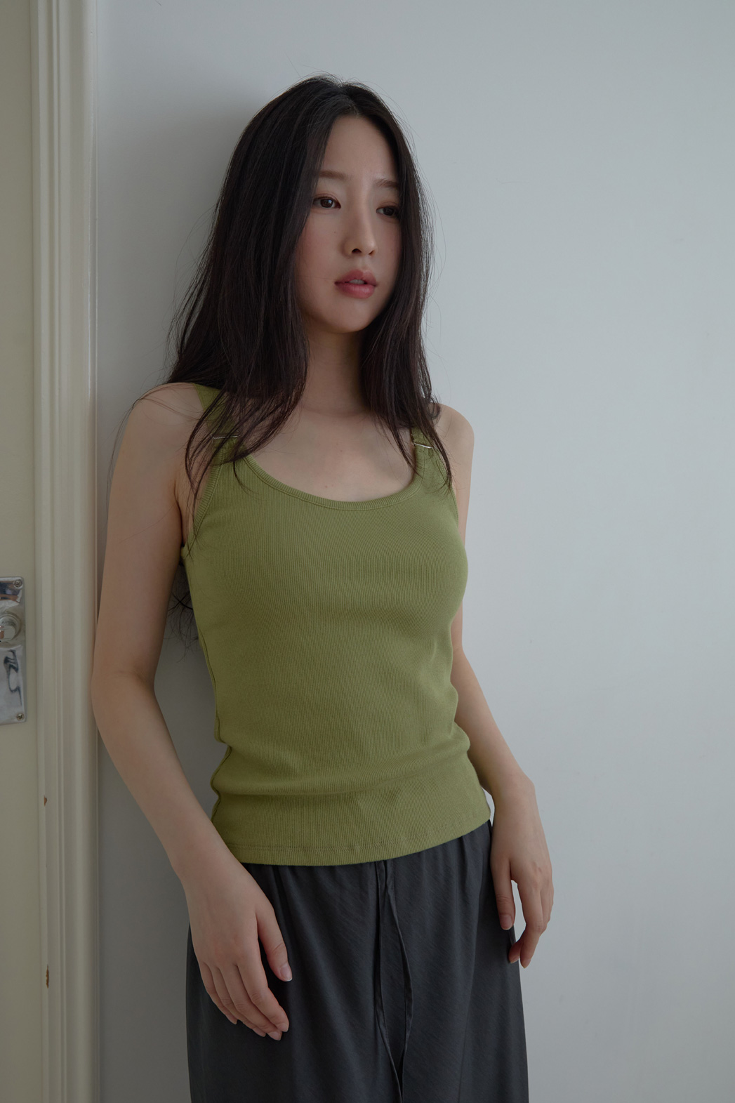 コットンクロップドスリム無地ノースリーブSS | 詳細画像4