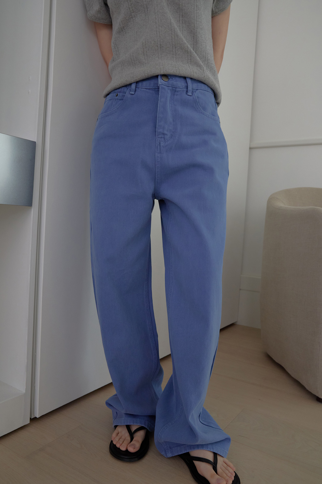 デニムコットンベーシックワイド無地パンツデニムパンツオールシーズン | 詳細画像6