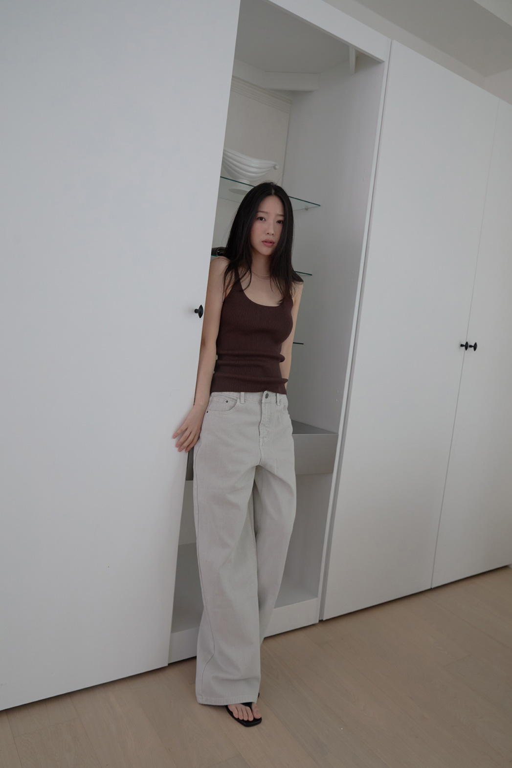 デニムコットンベーシックワイド無地パンツデニムパンツオールシーズン | 詳細画像17