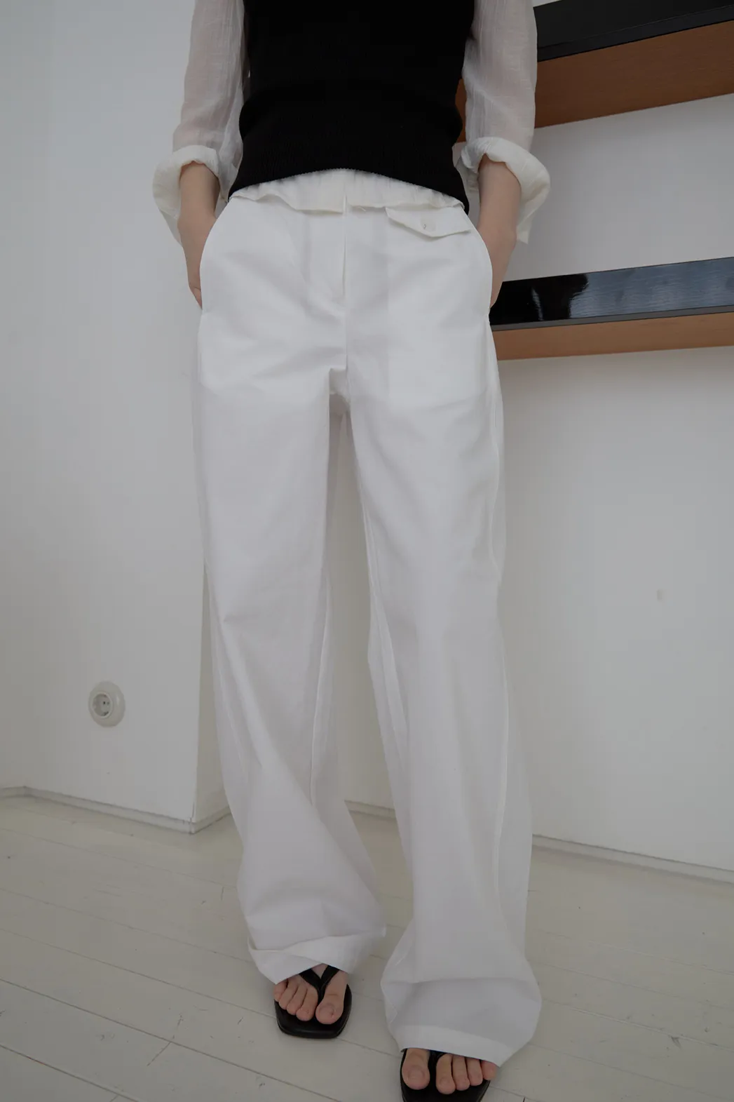 両起毛ワイド無地パンツオールシーズン | 詳細画像1