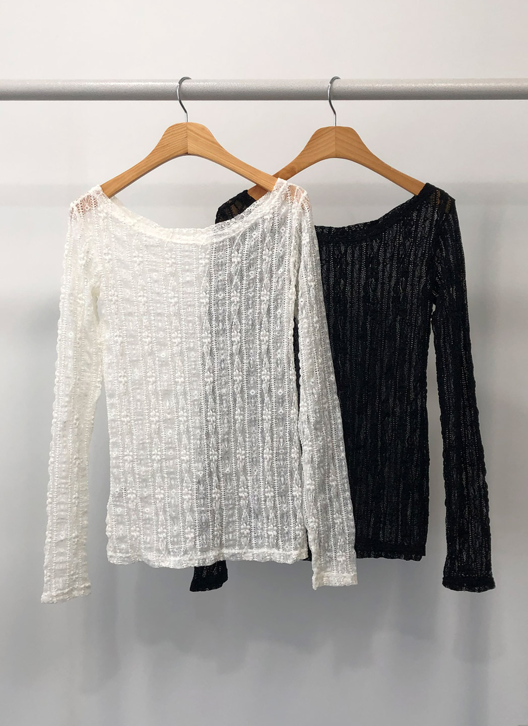 シースルー花柄レースボートネック長袖Tシャツ | DHOLIC | 詳細画像19