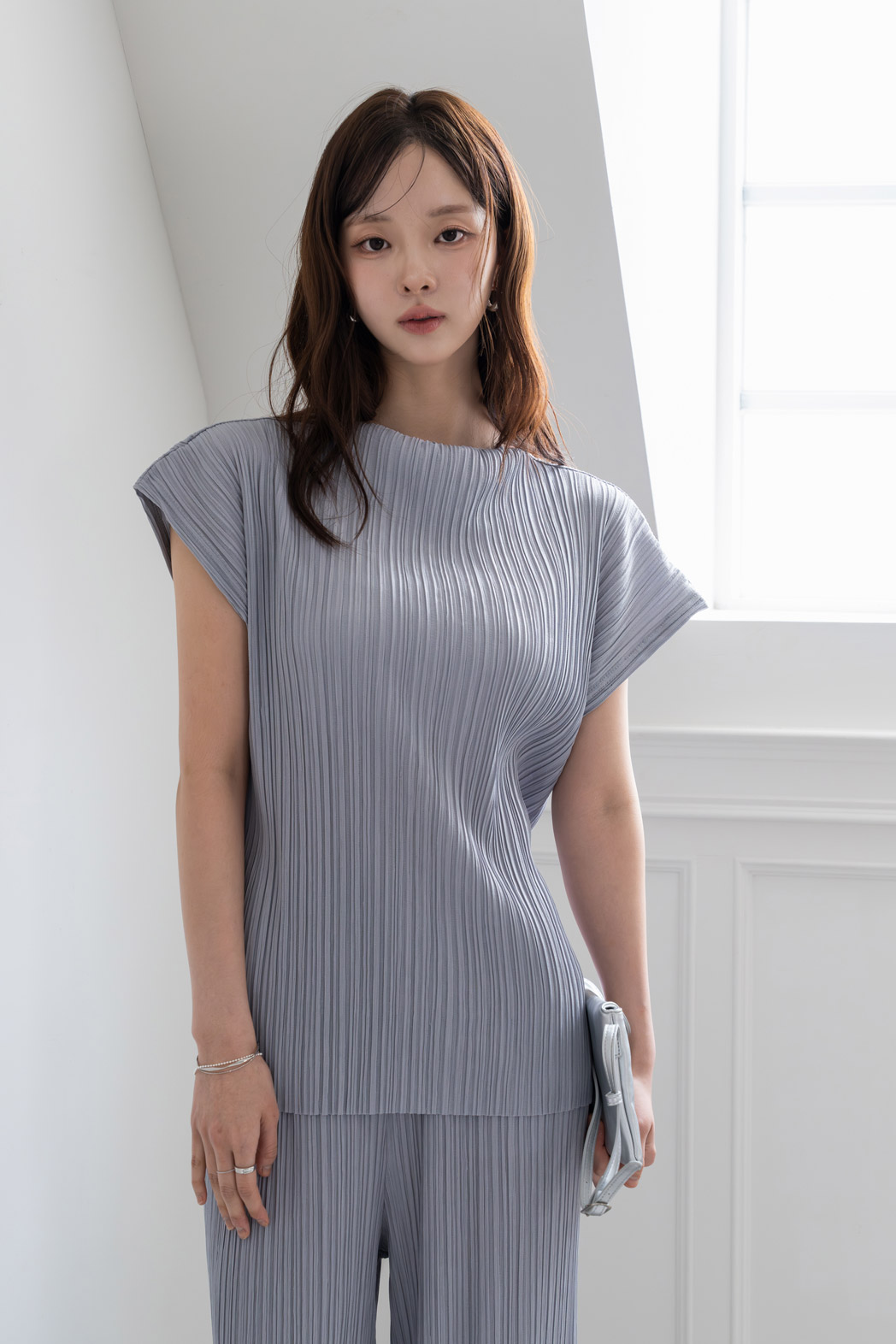 ボートネックフレンチスリーブルーズセットアップパンツTシャツ | DHOLIC | 詳細画像12