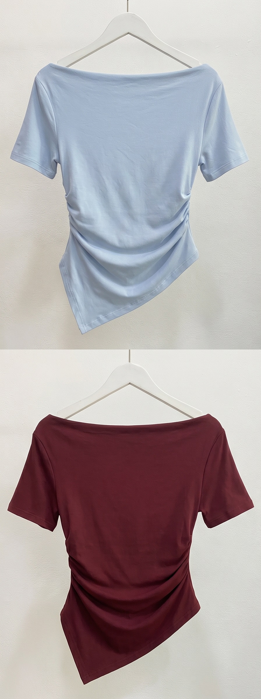 ドレープボートネックオフショルダーベーシックスリム半袖Tシャツ | 詳細画像19