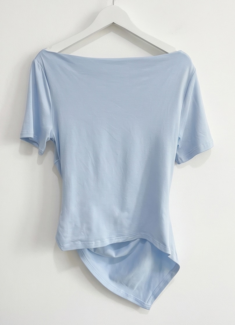 ドレープボートネックオフショルダーベーシックスリム半袖Tシャツ | 詳細画像20