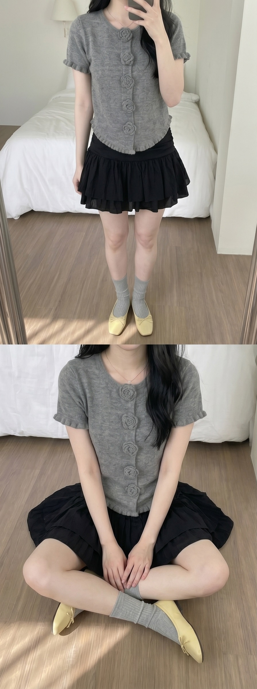 ジップアップリンクルティアードスリムミニスカート | 詳細画像10