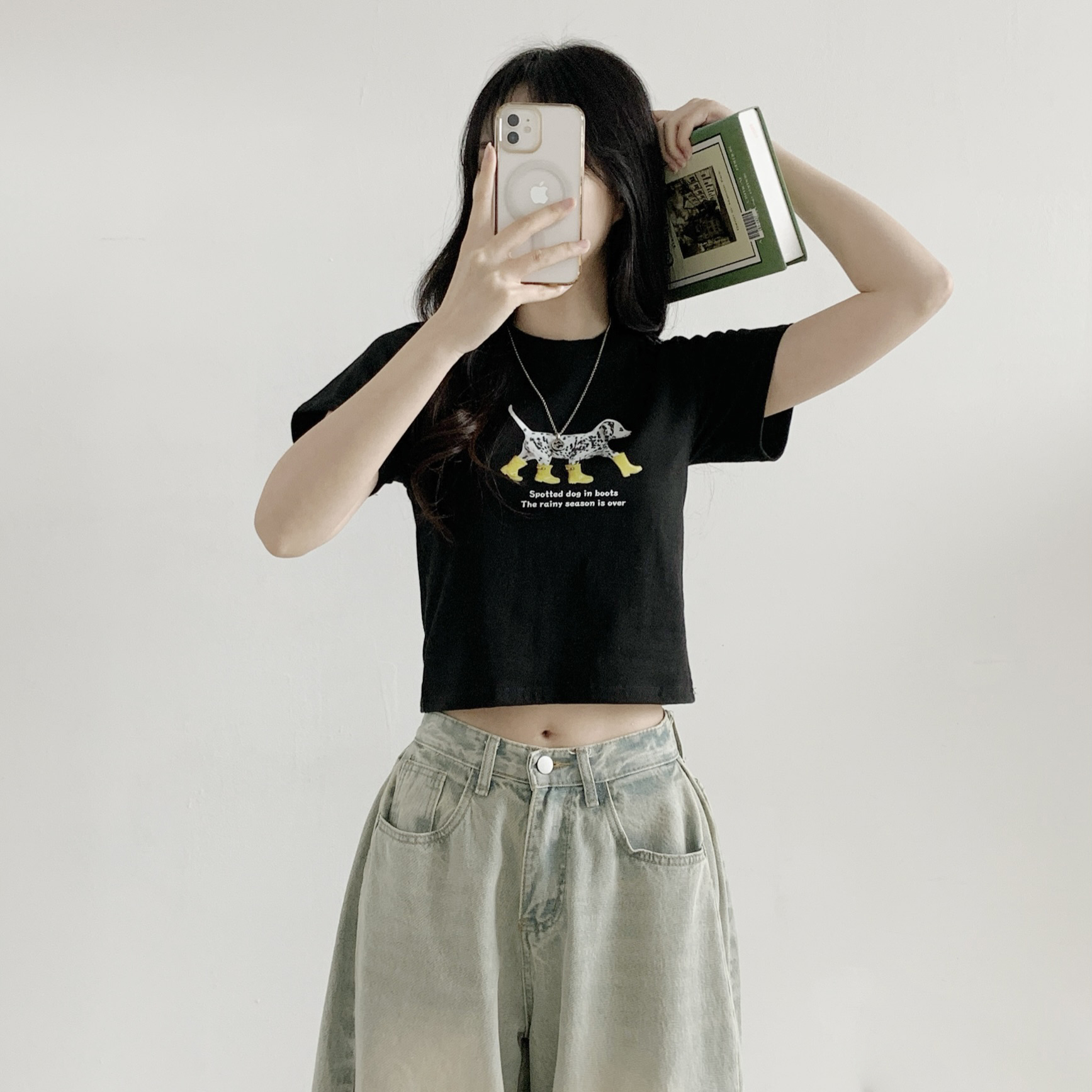 コットンラウンドネックベーシックスリムロゴTシャツ | 詳細画像2