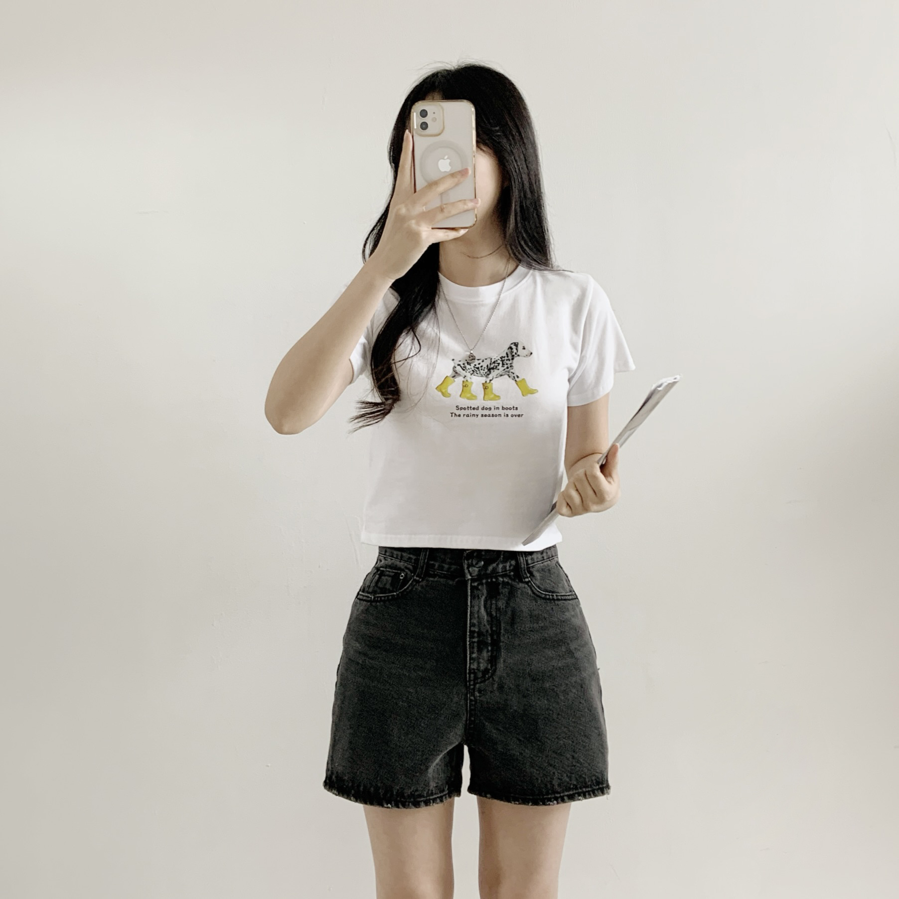 コットンラウンドネックベーシックスリムロゴTシャツ | 詳細画像4