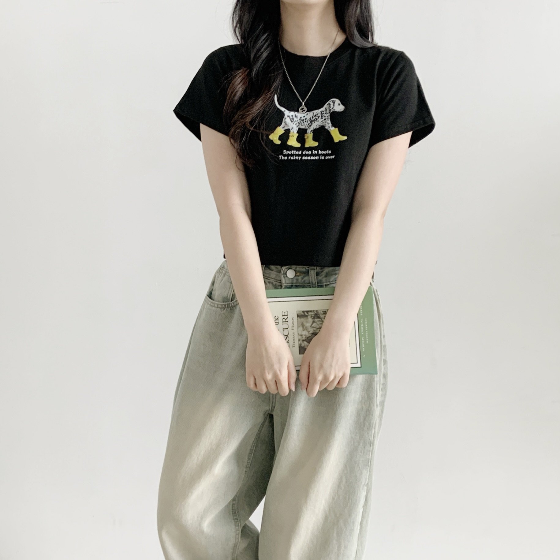 コットンラウンドネックベーシックスリムロゴTシャツ | 詳細画像6