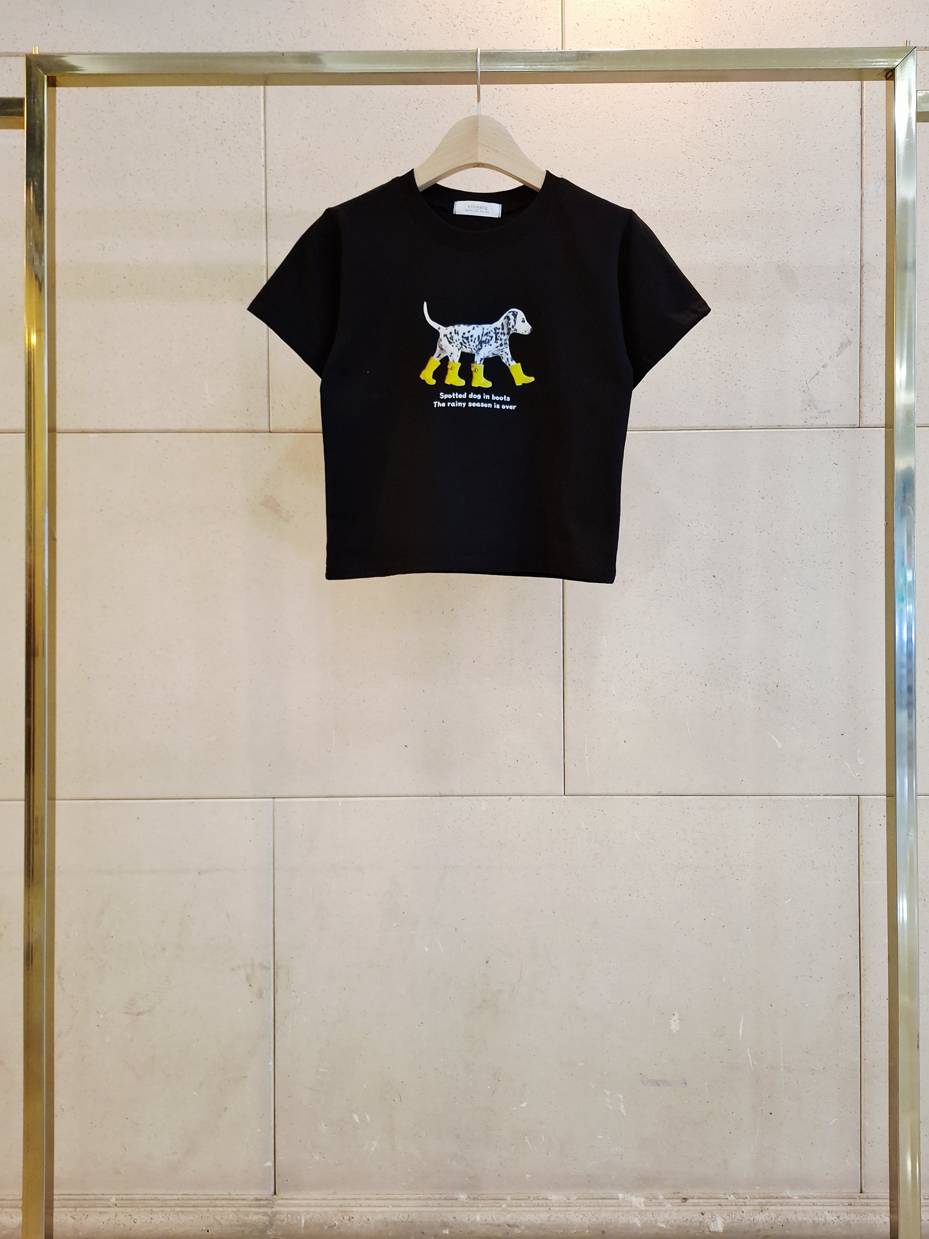 コットンラウンドネックベーシックスリムロゴTシャツ | 詳細画像9