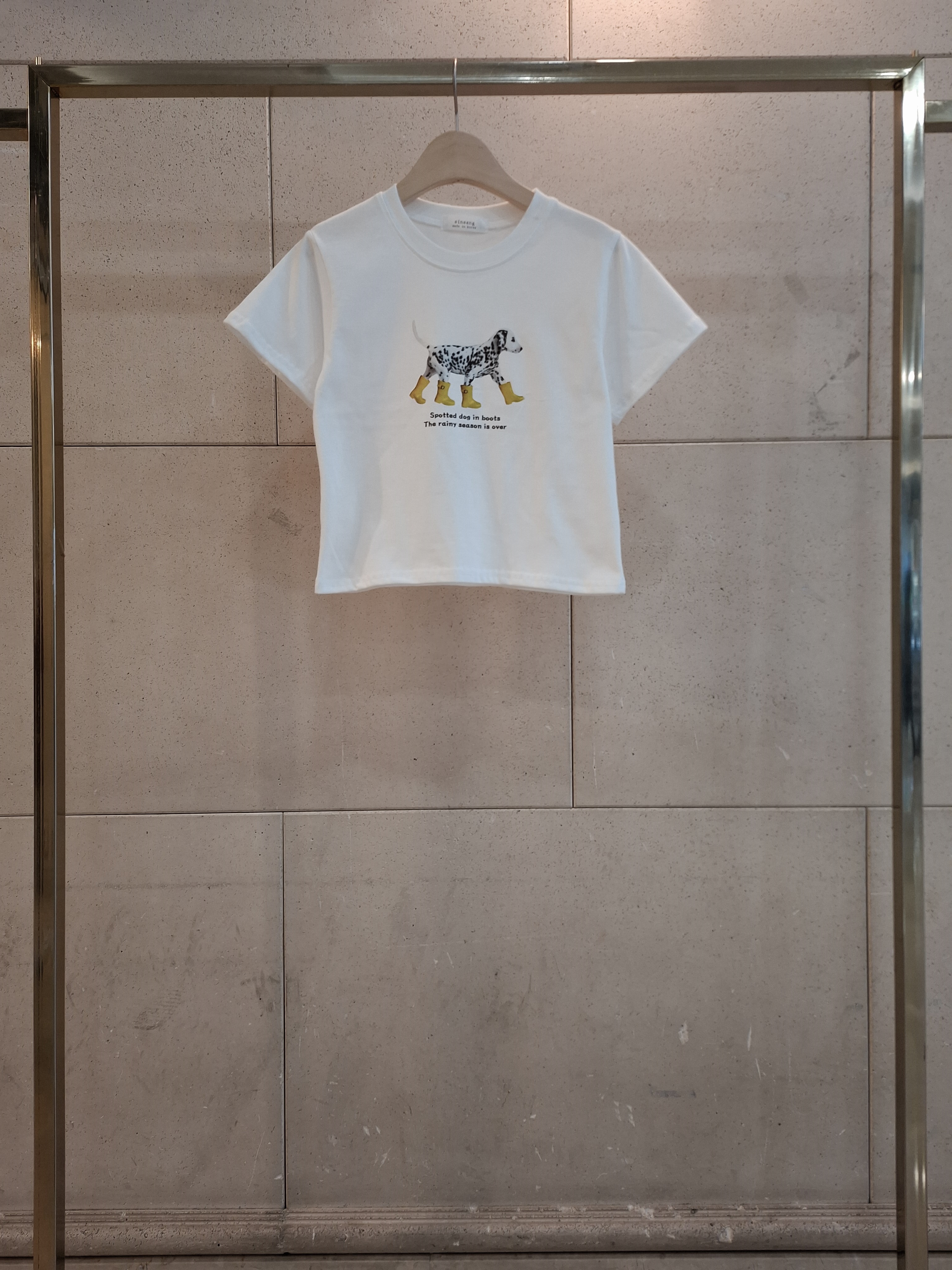 コットンラウンドネックベーシックスリムロゴTシャツ | 詳細画像10