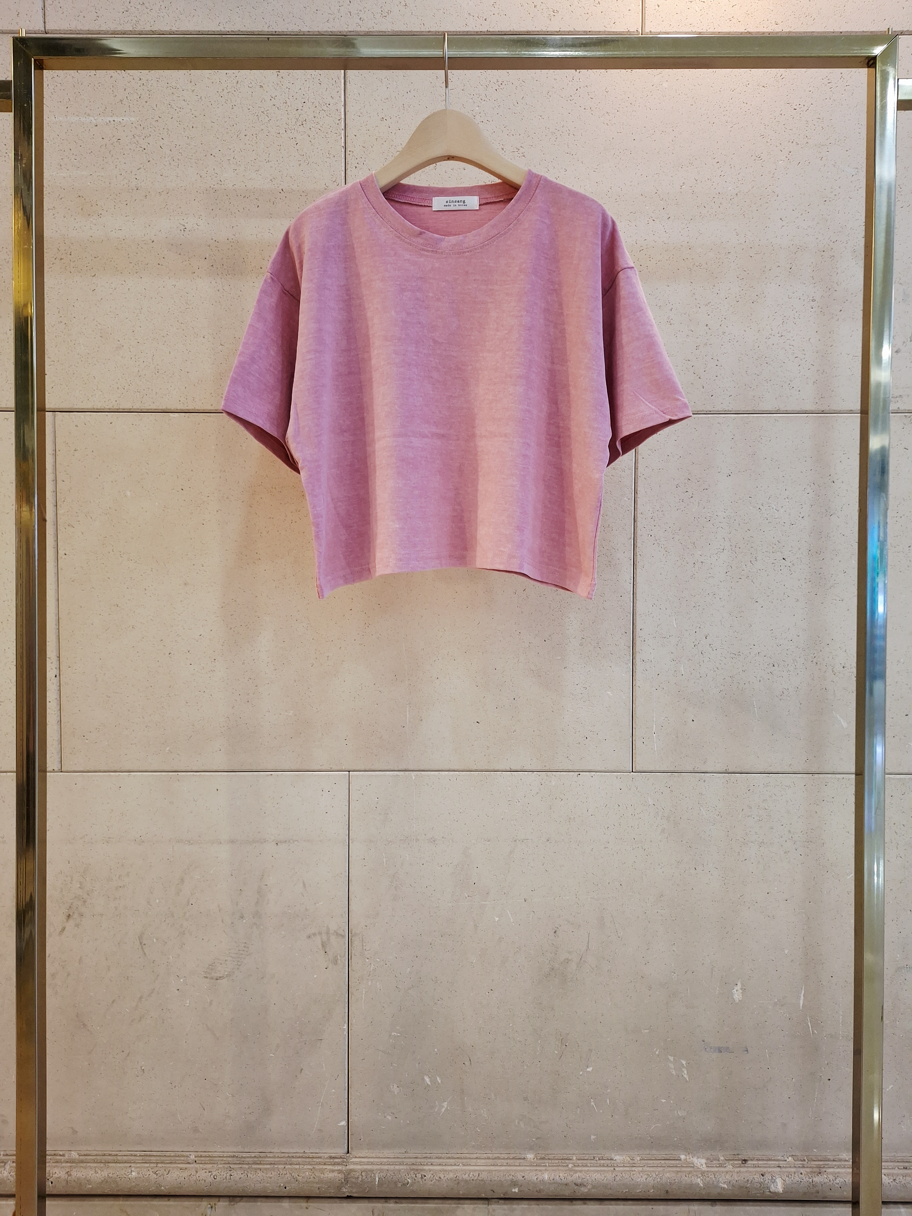 コットンラウンドネックベーシッククロップドスリムTシャツ | 詳細画像11