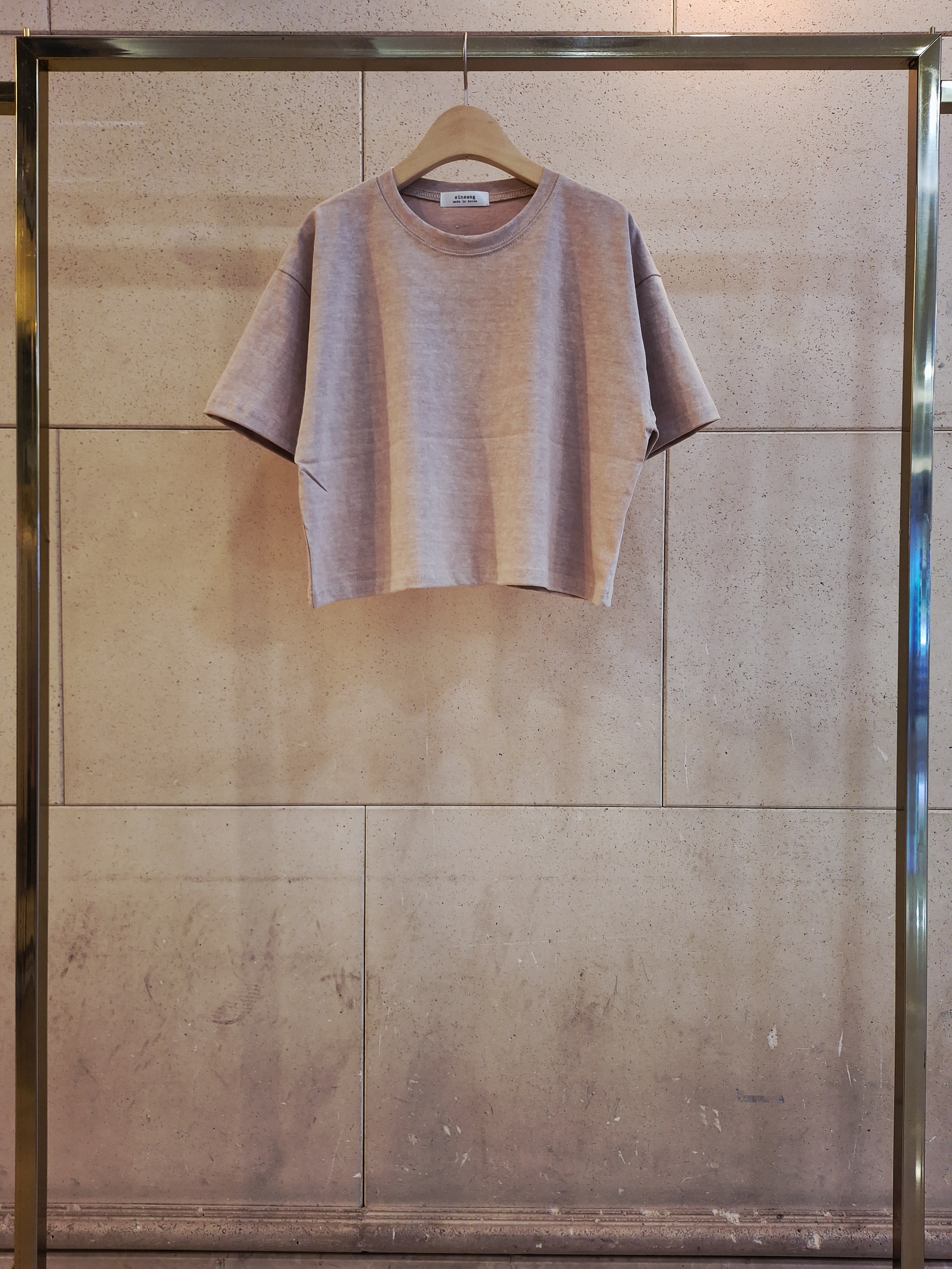 コットンラウンドネックベーシッククロップドスリムTシャツ | 詳細画像13