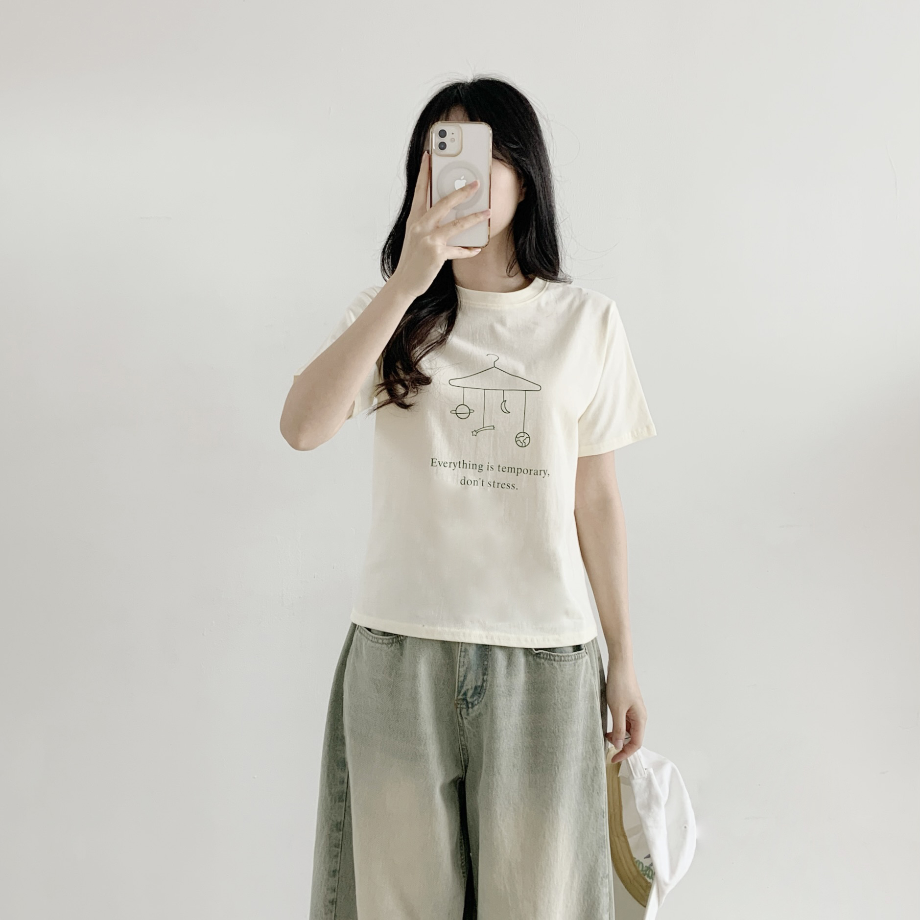 コットンラウンドネックベーシックスリム半袖ロゴTシャツ | 詳細画像4