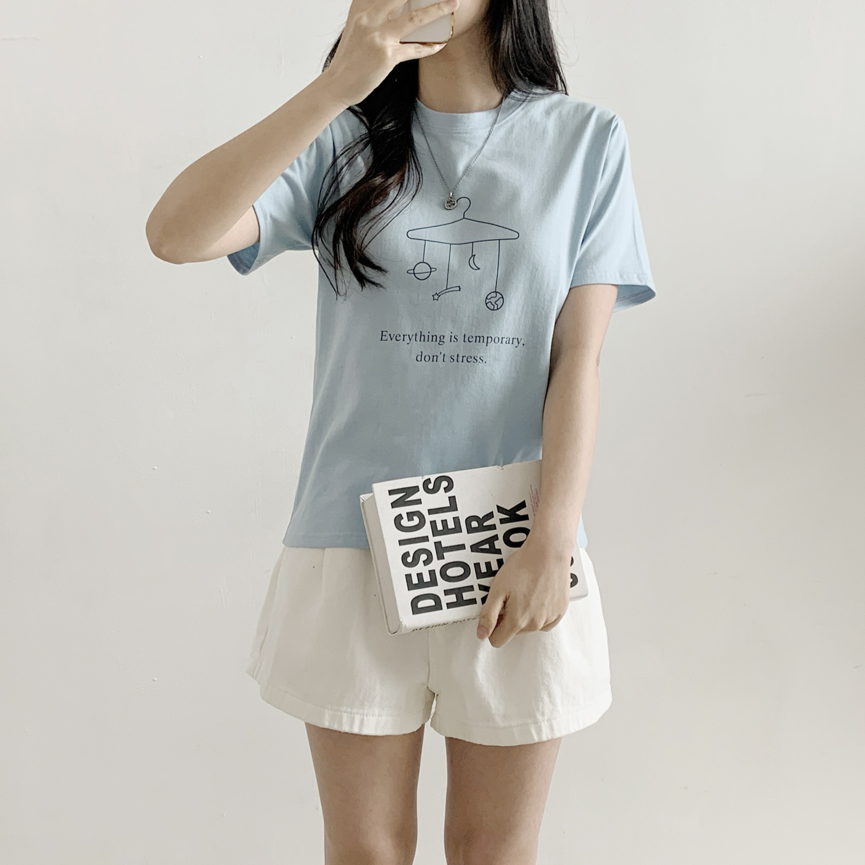 コットンラウンドネックベーシックスリム半袖ロゴTシャツ | 詳細画像5