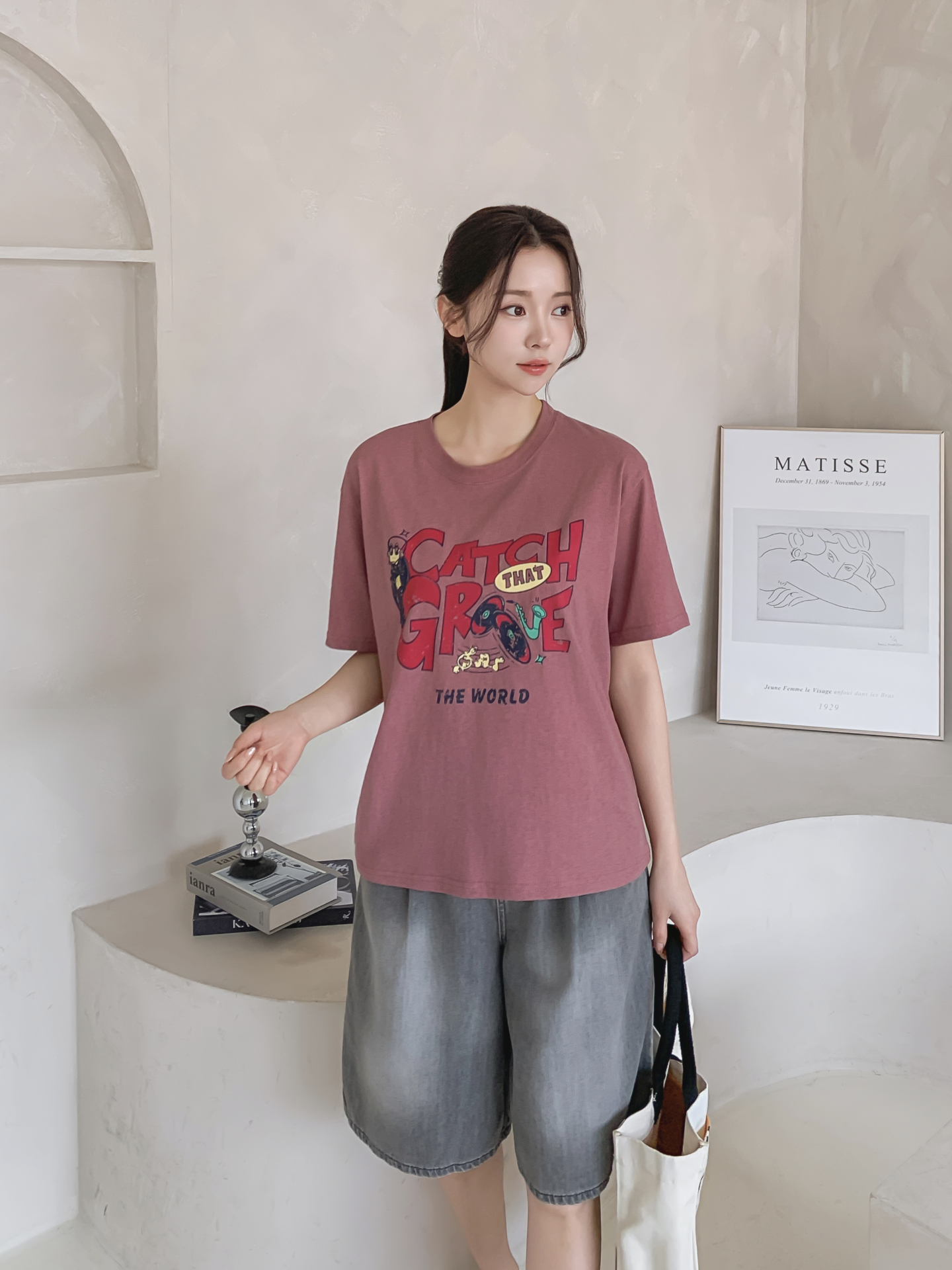 コットンラウンドネックベーシック半袖ロゴTシャツ | 詳細画像2