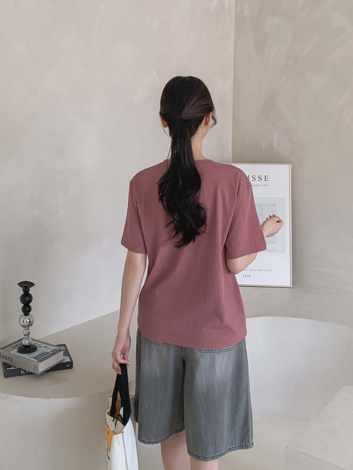 コットンラウンドネックベーシック半袖ロゴTシャツ | 詳細画像5